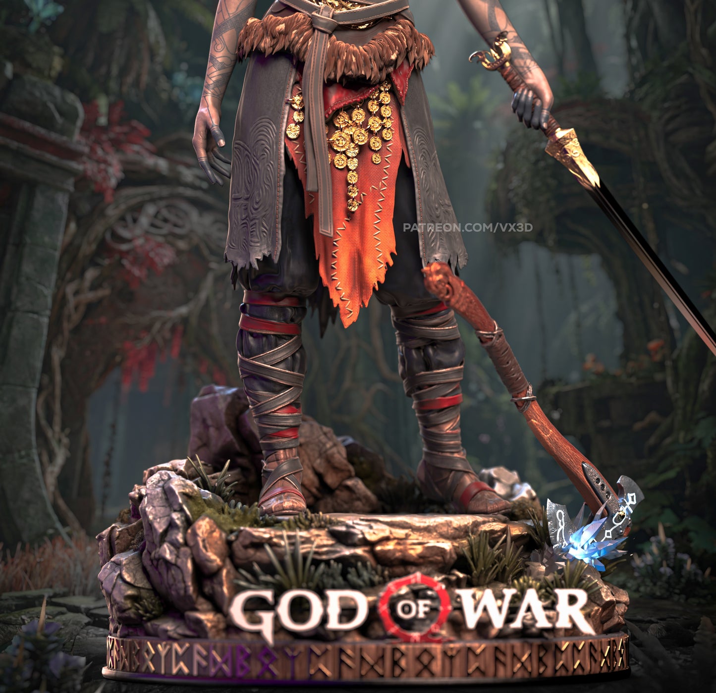 Freya - God Of War SFW/NSFW Sculpture (75mm to 500mm) - Unassembled/Unpainted/3D Print