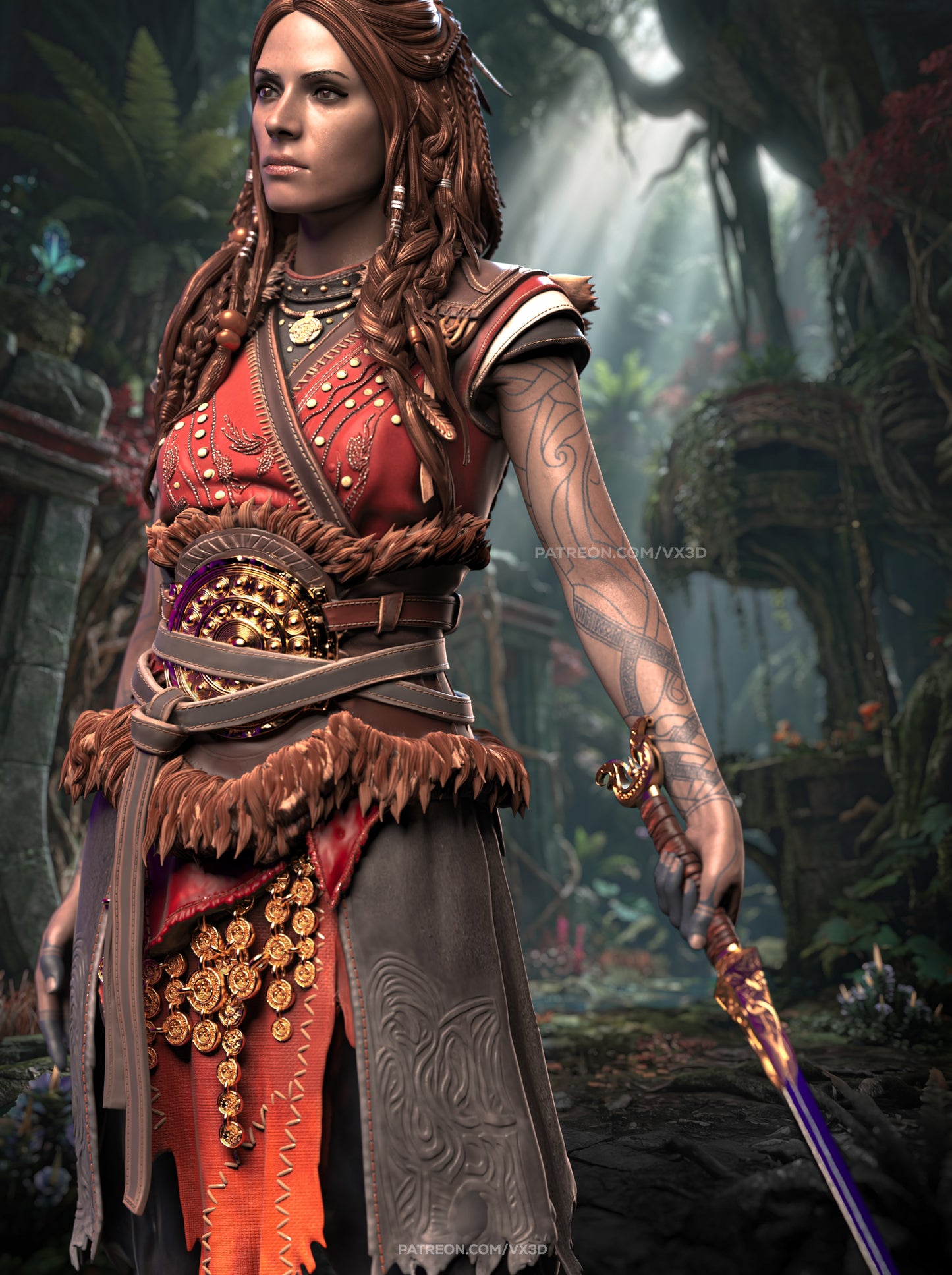 Freya - God Of War SFW/NSFW Sculpture (75mm to 500mm) - Unassembled/Unpainted/3D Print