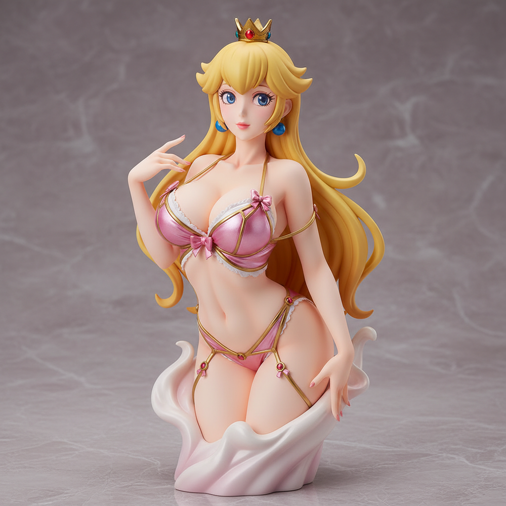 Princess Peach Bust (75mm to 500mm) - Unassembled/Unpainted/3D Print