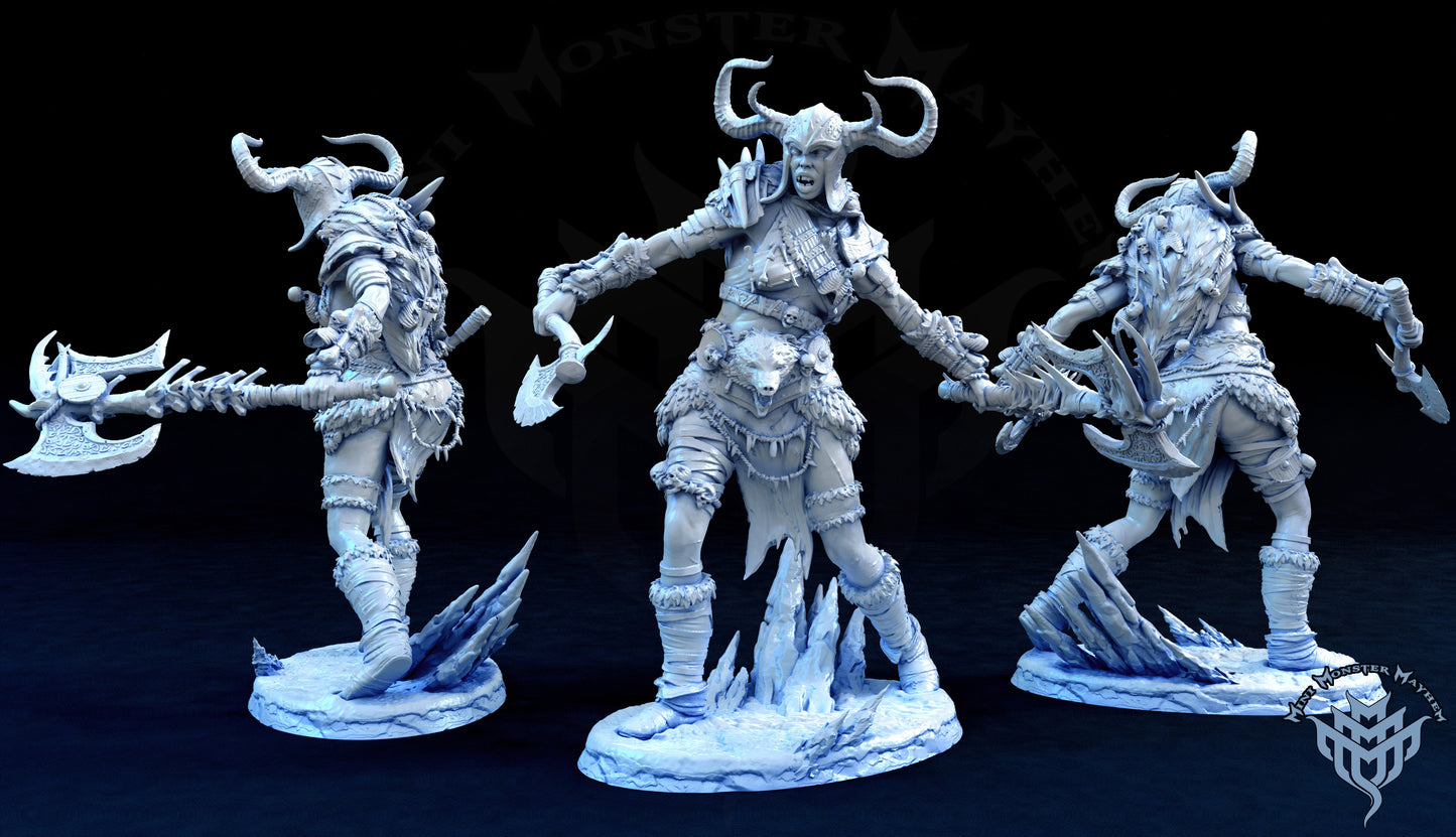 Frost Giant, Female - Dragon Turtle- by Mini Monster Mayhem- Tabletop RPG Miniature - Roleplaying 3D Printed Fantasy Mini