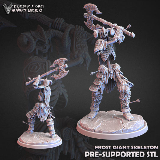 Frost Giant Skeleton - Undead&nbsp;- RPG Miniatures&nbsp;-&nbsp;by&nbsp;Cursed Forge - Tabletop RPG Miniature - Roleplaying 3D Printed Fantasy Mini