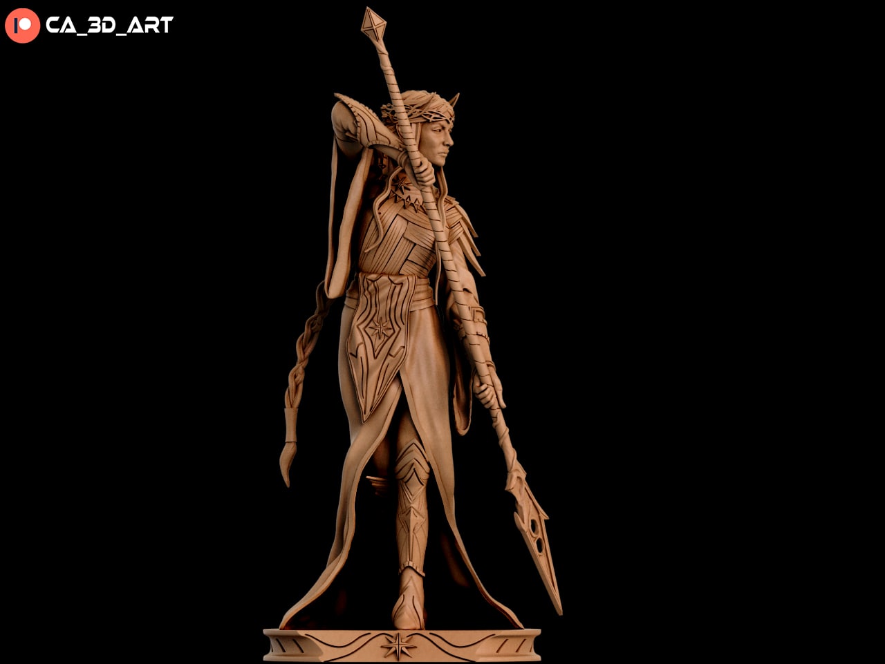 Galadriel in Armour - Lord of the Rings/ The Hobbit/ Power of the Ring - by CA_3DArt- Tabletop RPG Miniature - Roleplaying 3D Printed Fantasy Mini