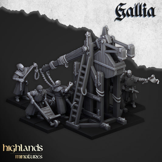 Gallia Trebuchet - by Highland Miniatures- Tabletop RPG Miniature - Roleplaying 3D Printed Fantasy Mini