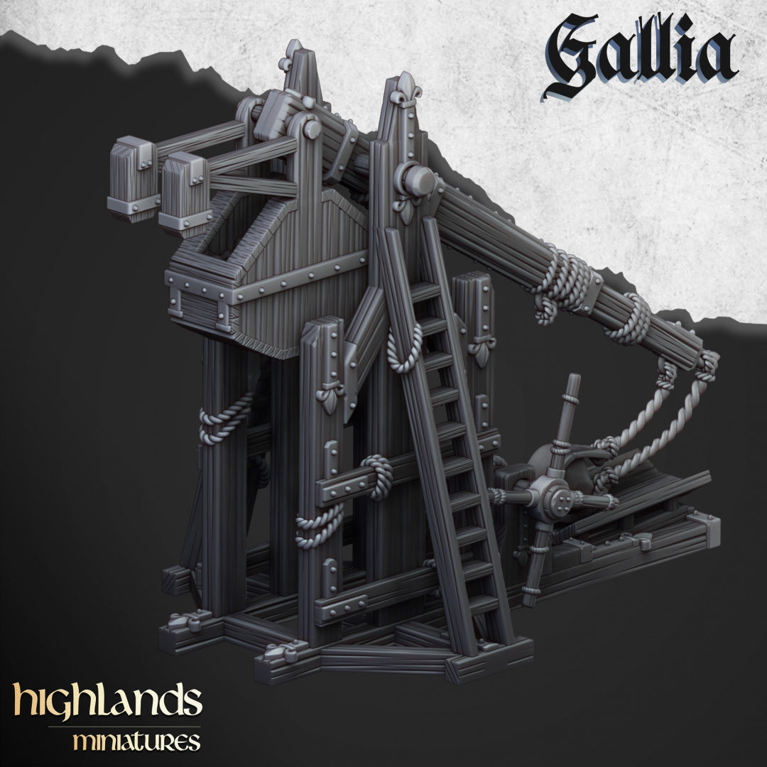 Gallia Trebuchet - by Highland Miniatures- Tabletop RPG Miniature - Roleplaying 3D Printed Fantasy Mini