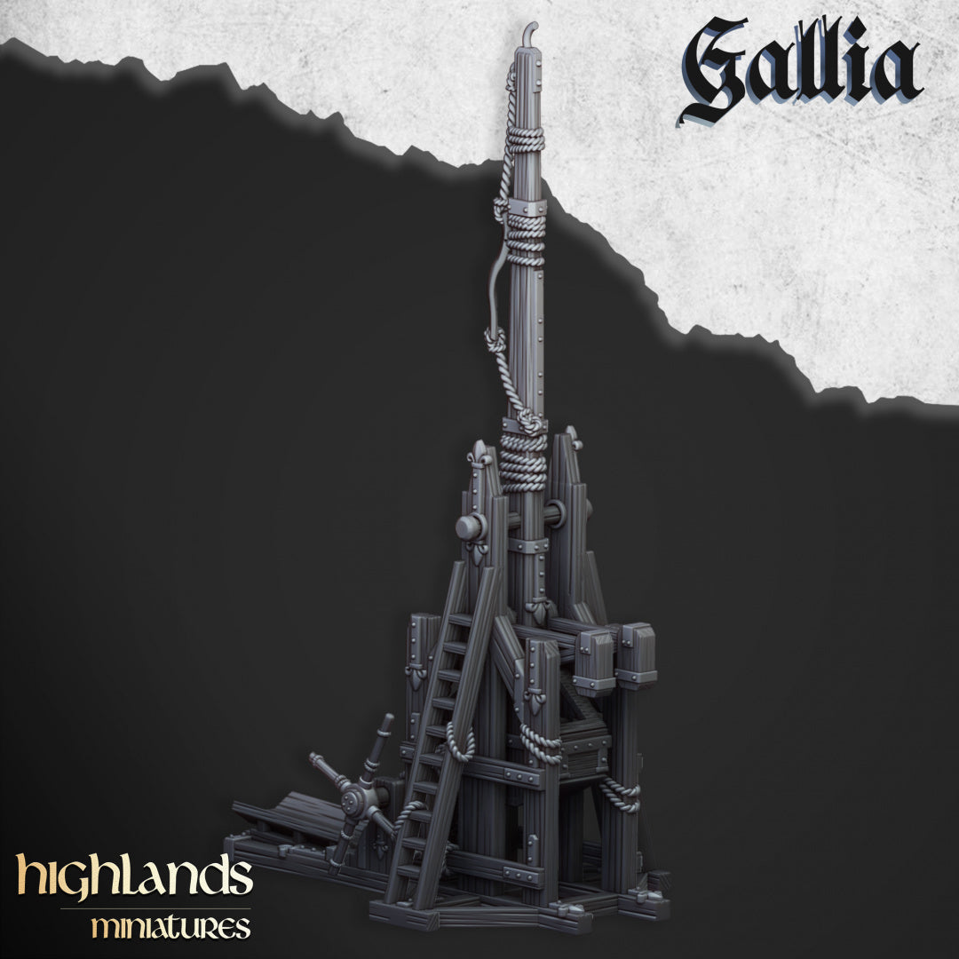 Gallia Trebuchet - by Highland Miniatures- Tabletop RPG Miniature - Roleplaying 3D Printed Fantasy Mini