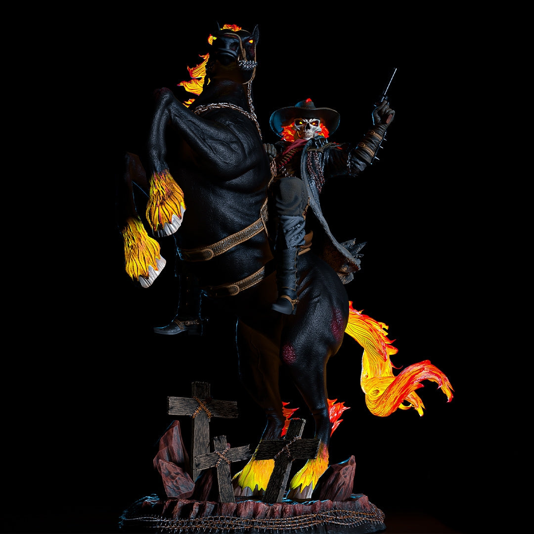 Cowboy Ghost Rider Sculpture(75mm to 500mm) - Unassembled/Unpainted/3D Print