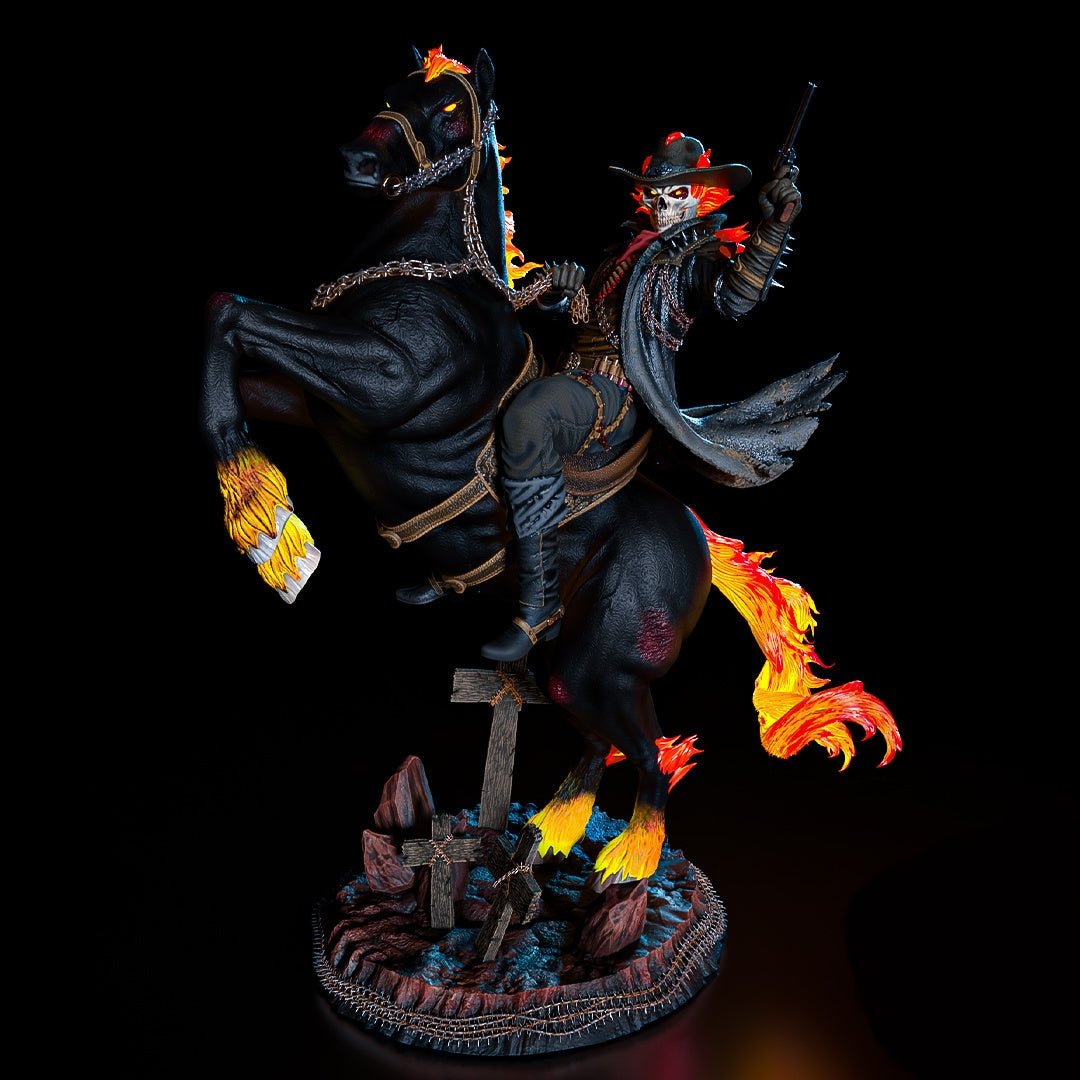 Cowboy Ghost Rider Sculpture(75mm to 500mm) - Unassembled/Unpainted/3D Print
