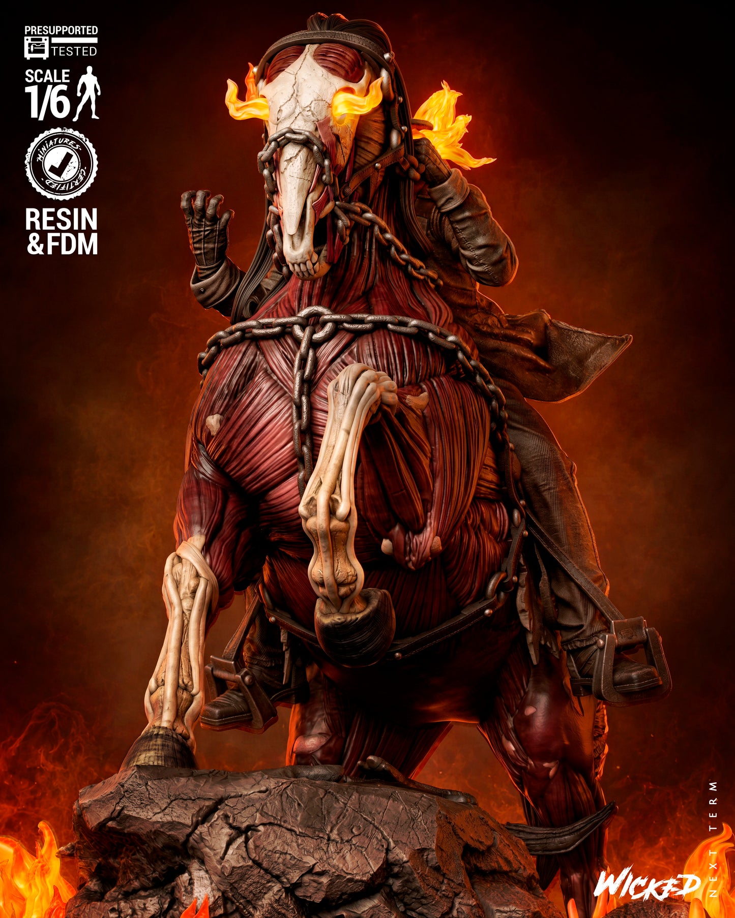 Ghost Rider: Trail of Tears Wild Vaquero Sculpture (75mm to 500mm) - Unassembled/Unpainted/3D Print
