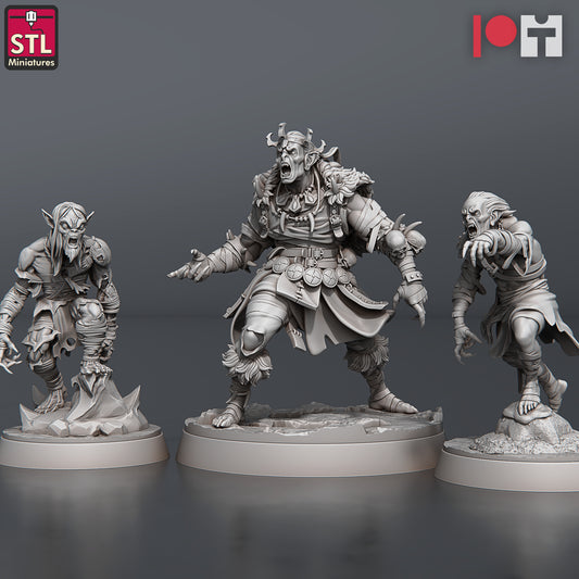 Ghoul King Set - Undead - Dungeons and Dragons - by STL Miniatures - Tabletop RPG Miniature - Roleplaying 3D Printed Fantasy Mini