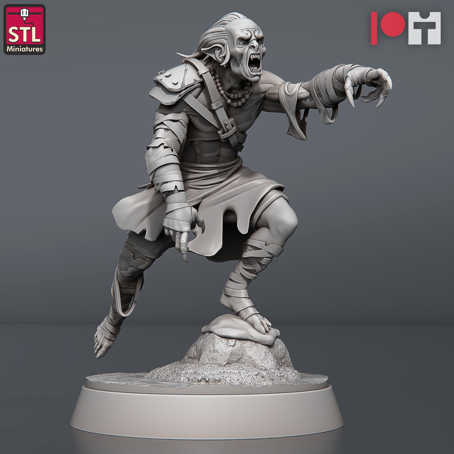 Ghoul King Set - Undead - Dungeons and Dragons - by STL Miniatures - Tabletop RPG Miniature - Roleplaying 3D Printed Fantasy Mini