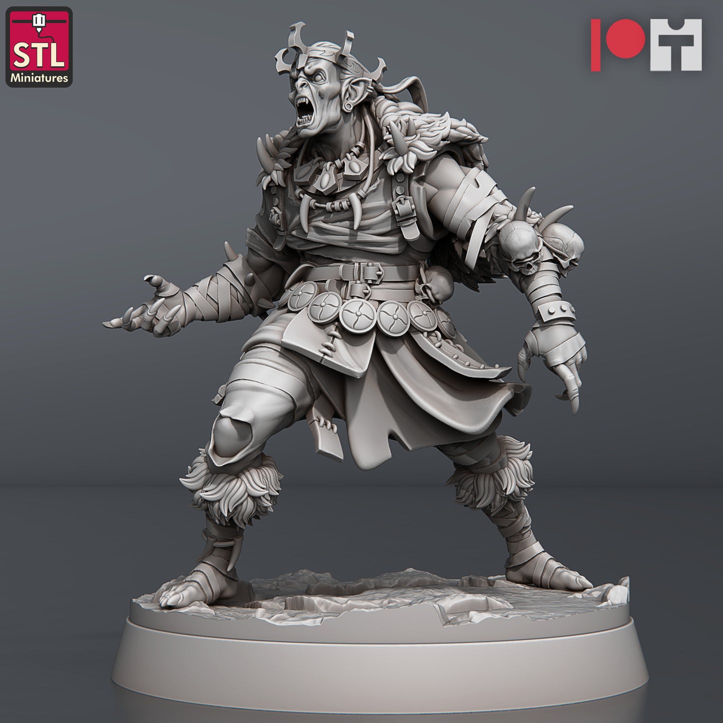 Ghoul King Set - Undead - Dungeons and Dragons - by STL Miniatures - Tabletop RPG Miniature - Roleplaying 3D Printed Fantasy Mini