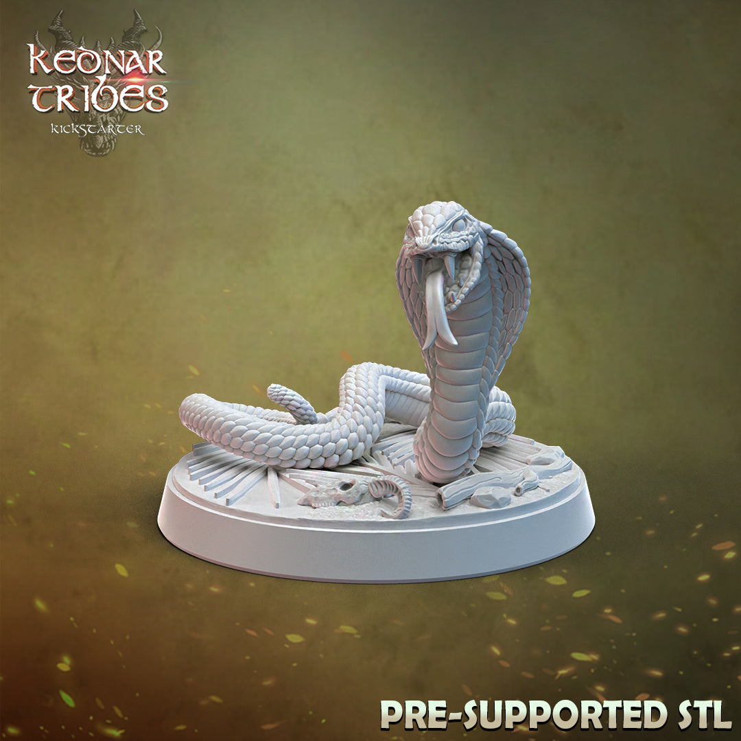 Giant Snake - by Cursed Forge - Tabletop RPG Miniature - Roleplaying 3D Printed Fantasy Mini