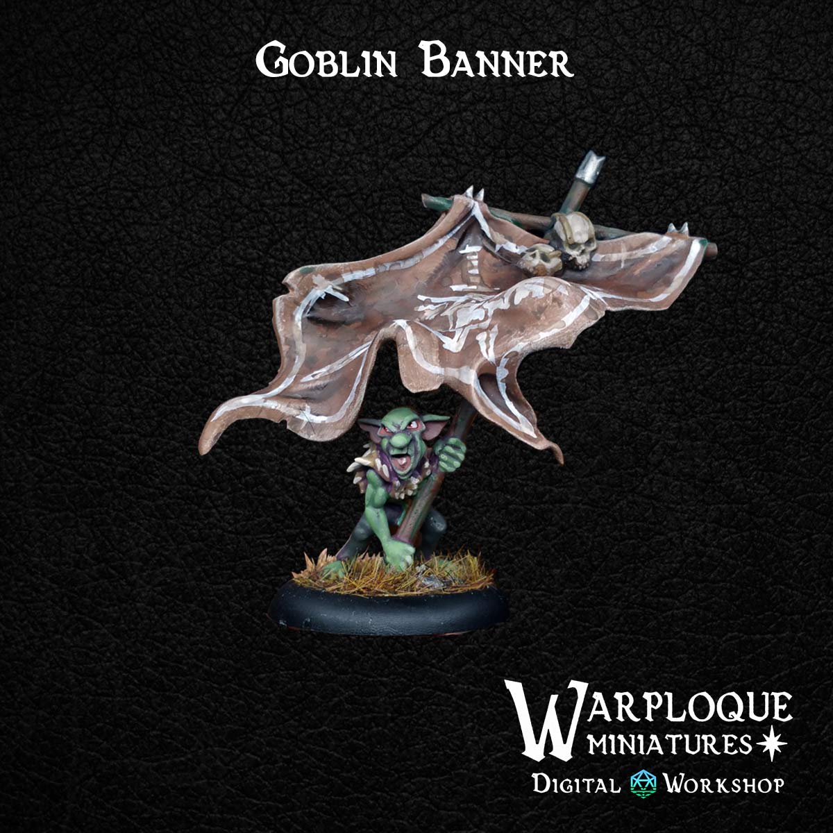 Goblin Banner Bearer - Dungeons and Dragons - by Warp Minis- Tabletop RPG Miniature - Roleplaying 3D Printed Fantasy Mini