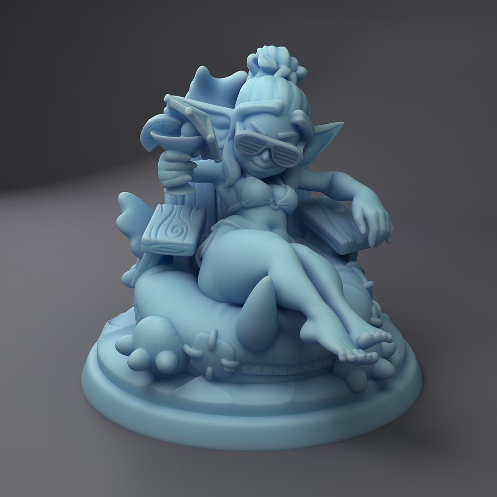 Goblin Inner Tuber - Female Goblin - by Twin Raven - Tabletop RPG Miniature - Roleplaying 3D Printed Fantasy Mini