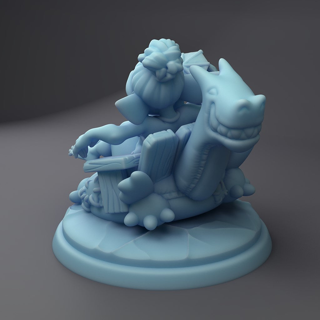 Goblin Inner Tuber - Female Goblin - by Twin Raven - Tabletop RPG Miniature - Roleplaying 3D Printed Fantasy Mini