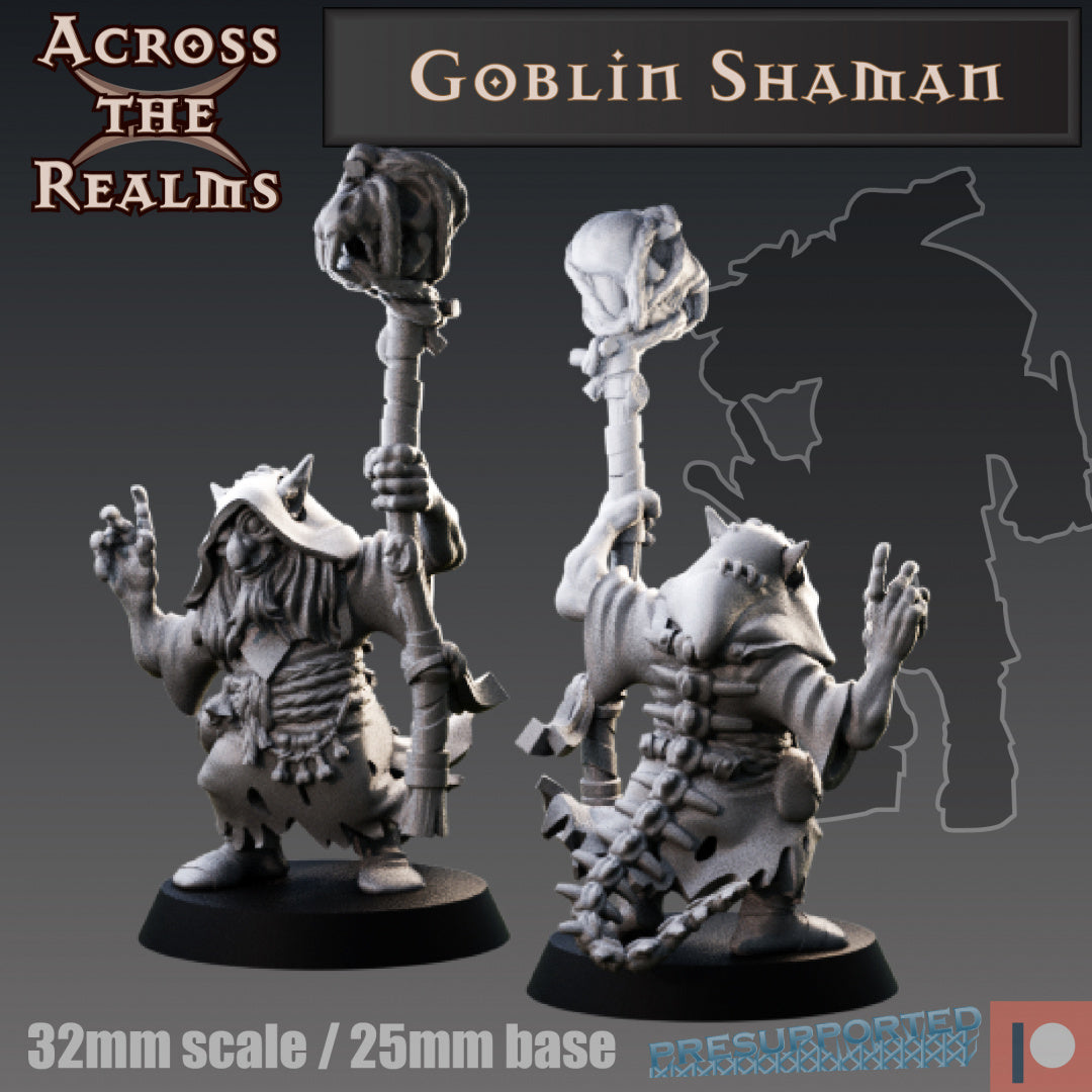 Goblin Shaman - by Across the Realms- Tabletop RPG Miniature - Roleplaying 3D Printed Fantasy Mini