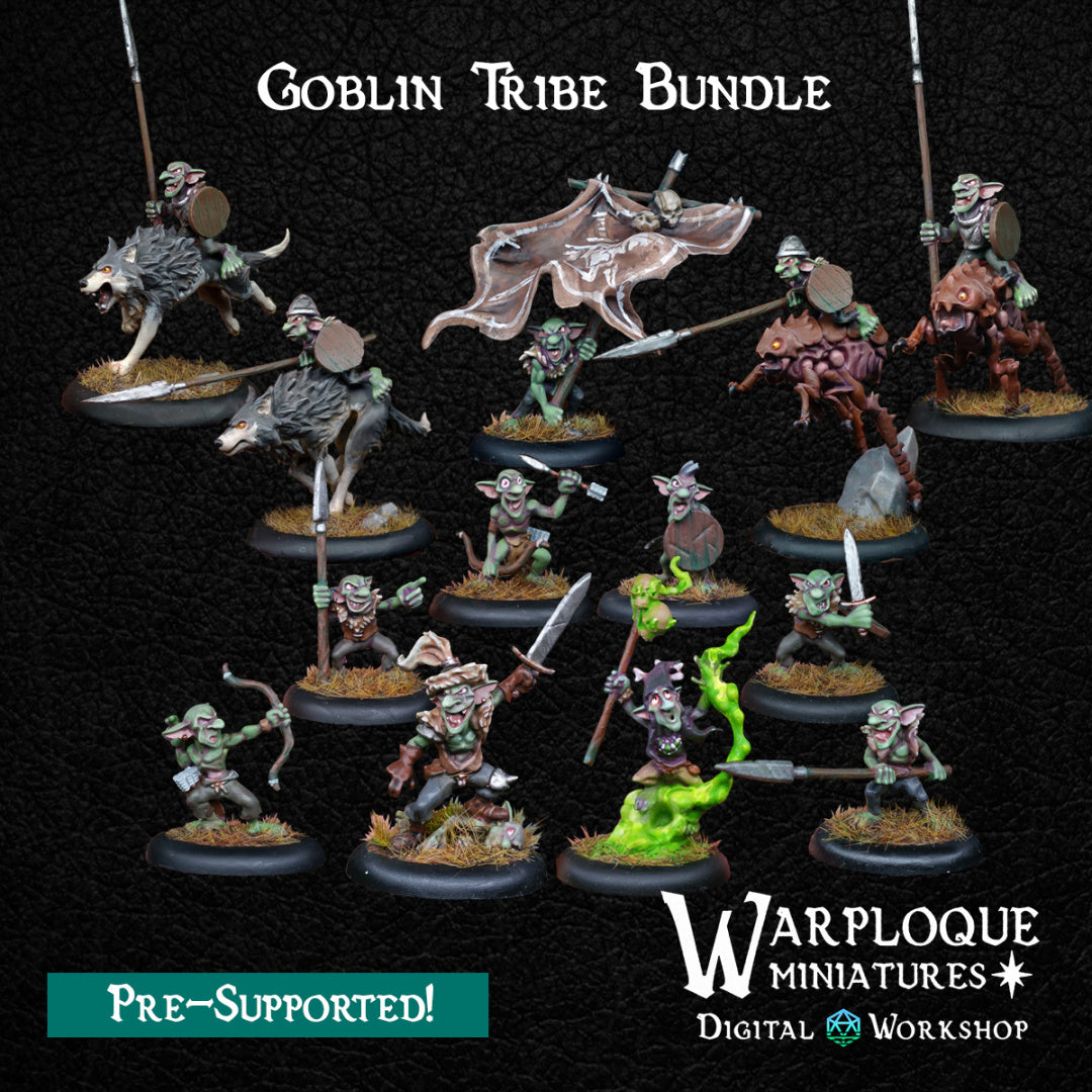 Goblin Tribe Bundle - Dungeons and Dragons - by Warp Minis- Tabletop RPG Miniature - Roleplaying 3D Printed Fantasy Mini