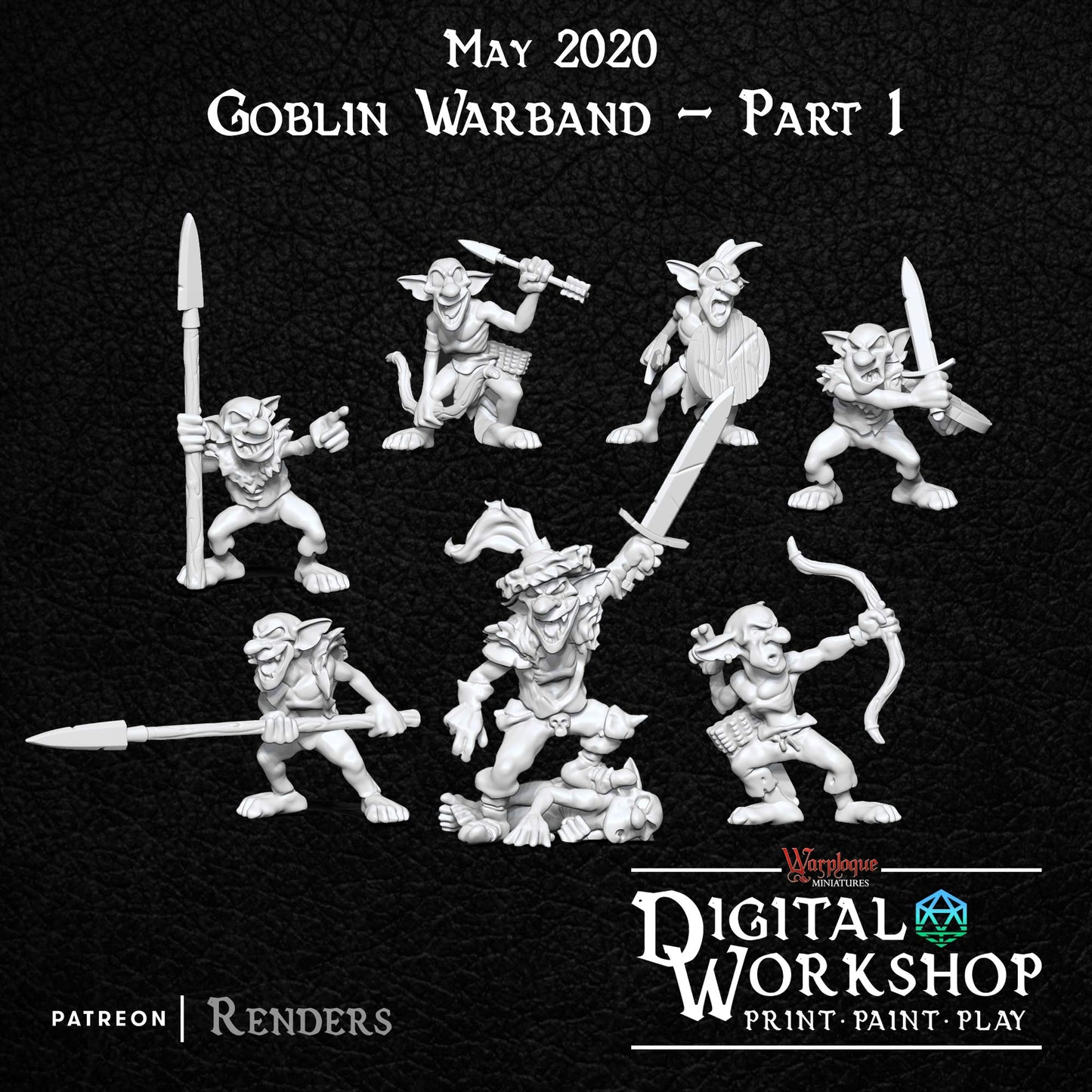 Goblin Warband Set 1 - Dungeons and Dragons - by Warp Minis- Tabletop RPG Miniature - Roleplaying 3D Printed Fantasy Mini