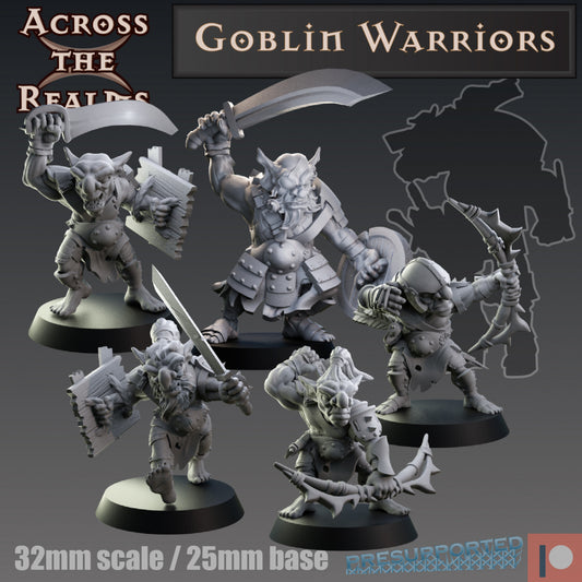 Goblin Warriors - by Across the Realms- Tabletop RPG Miniature - Roleplaying 3D Printed Fantasy Mini