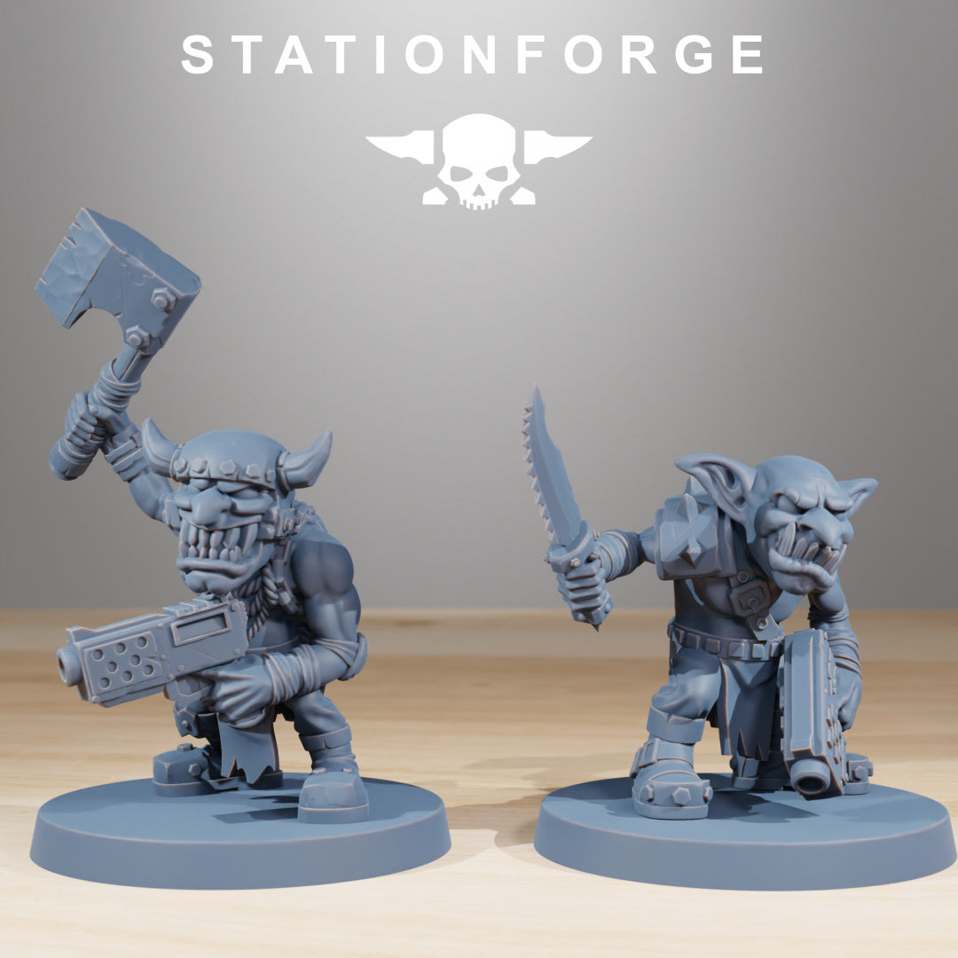 Gobs Infantry - Compatible with Warhammer 40K - by Station Forge - Tabletop RPG Miniature - Roleplaying 3D Printed Fantasy Mini