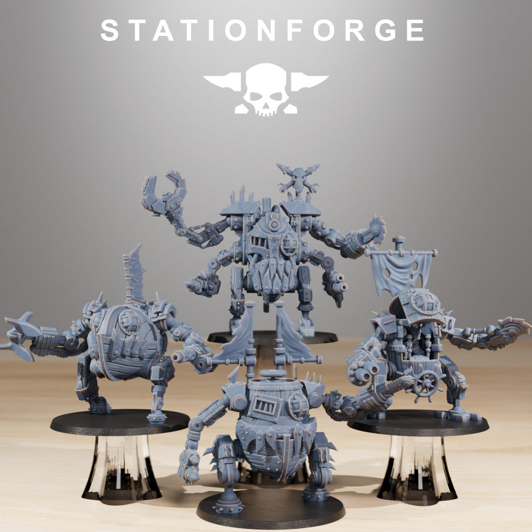 Gobs Pirate Bots - Compatible with Warhammer 40K - by Station Forge - Tabletop RPG Miniature - Roleplaying 3D Printed Fantasy Mini