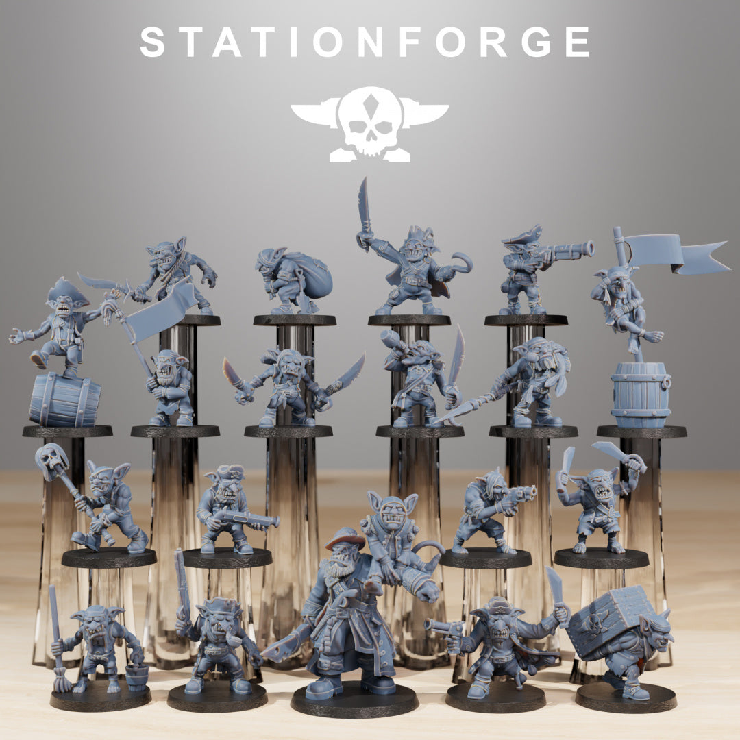 Gobs Pirates - Compatible with Warhammer 40K - by Station Forge - Tabletop RPG Miniature - Roleplaying 3D Printed Fantasy Mini