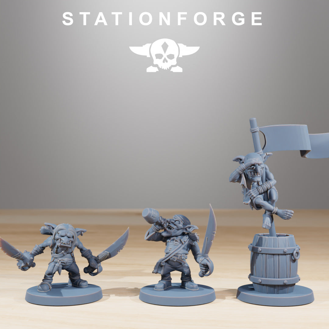 Gobs Pirates - Compatible with Warhammer 40K - by Station Forge - Tabletop RPG Miniature - Roleplaying 3D Printed Fantasy Mini