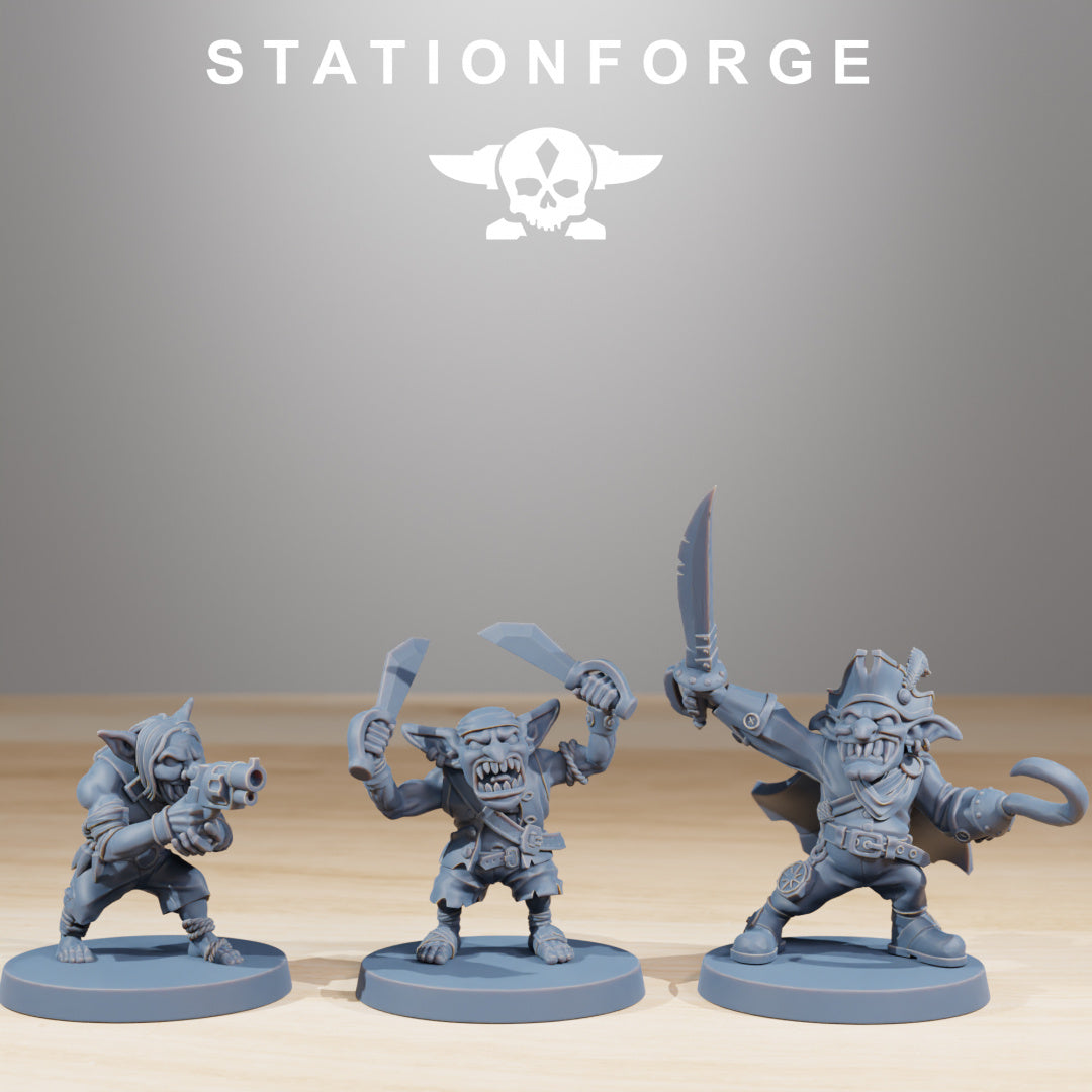 Gobs Pirates - Compatible with Warhammer 40K - by Station Forge - Tabletop RPG Miniature - Roleplaying 3D Printed Fantasy Mini