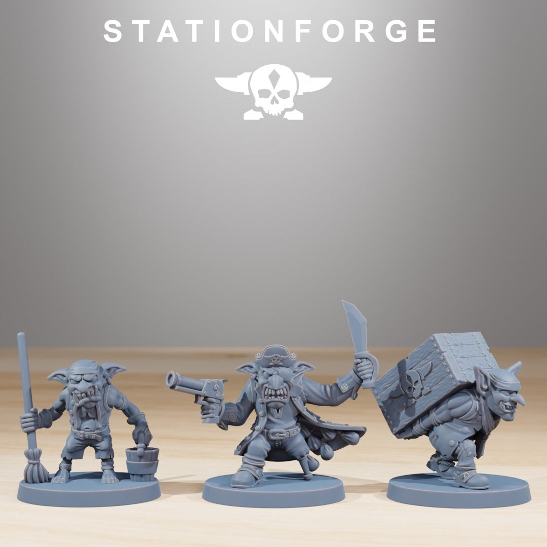 Gobs Pirates - Compatible with Warhammer 40K - by Station Forge - Tabletop RPG Miniature - Roleplaying 3D Printed Fantasy Mini