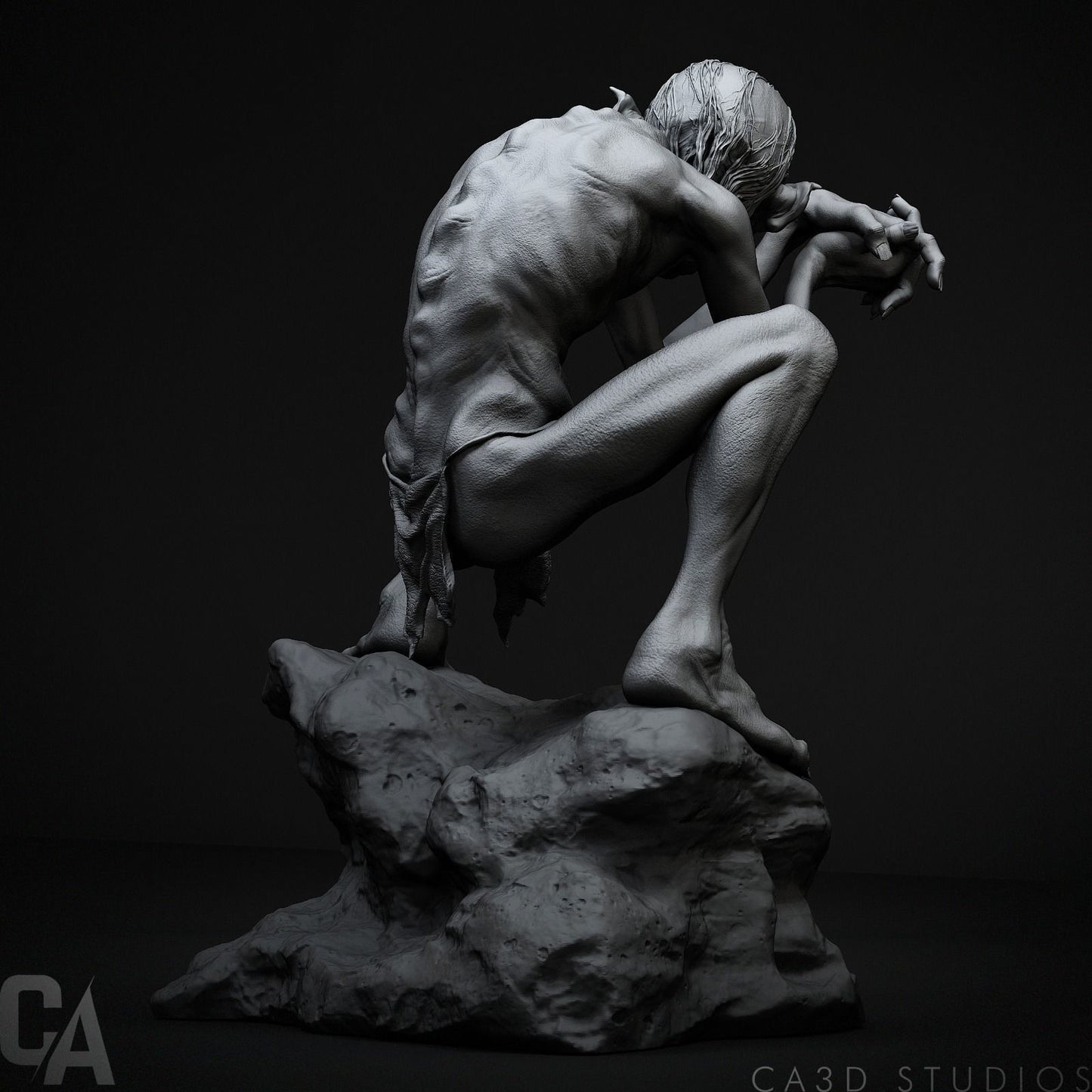 Gollum - Lord of the Rings - the Hobbit - by CA_3Dart - Tabletop RPG Miniature - Roleplaying 3D Printed Fantasy Mini