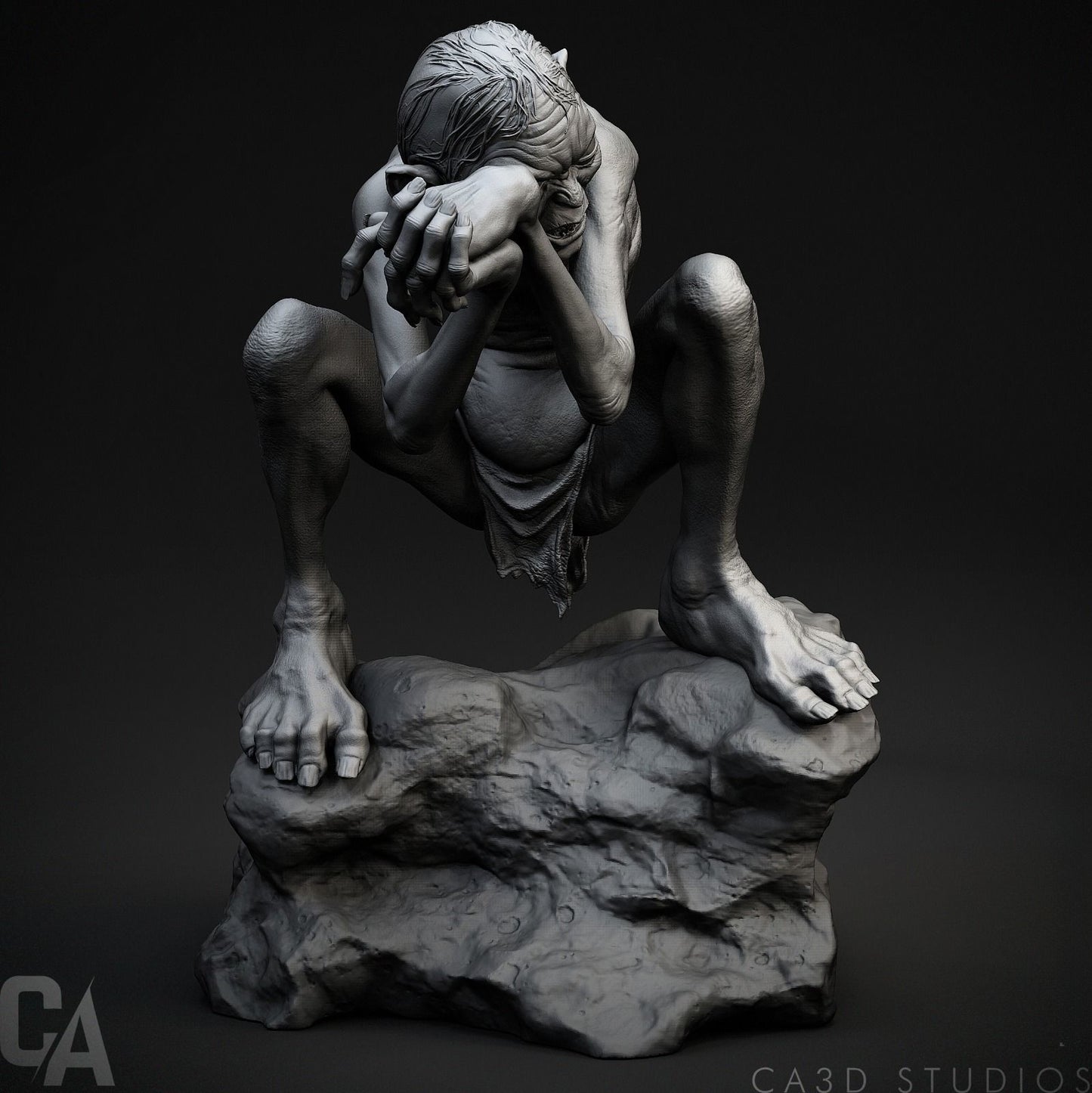 Gollum - Lord of the Rings - the Hobbit - by CA_3Dart - Tabletop RPG Miniature - Roleplaying 3D Printed Fantasy Mini