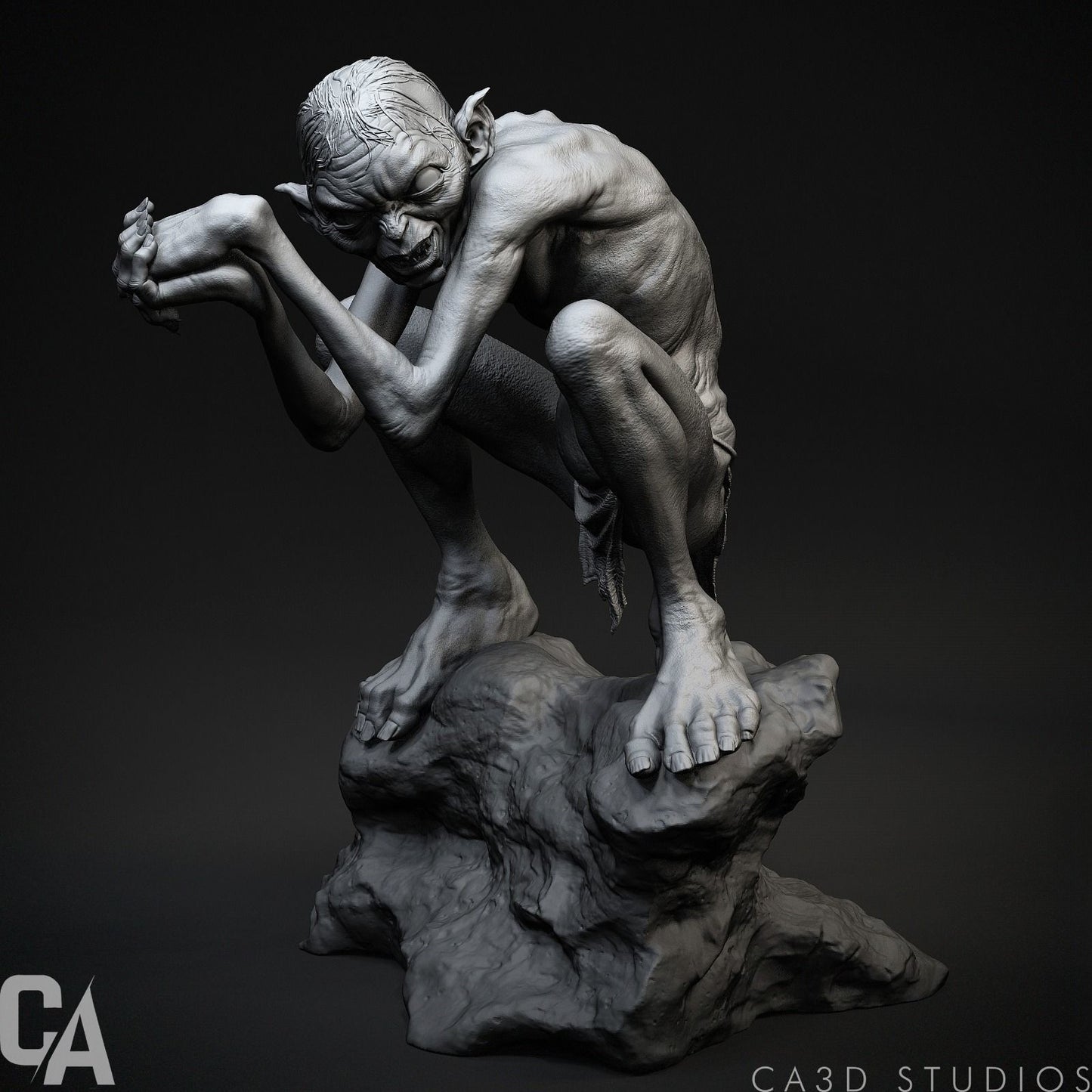 Gollum - Lord of the Rings - the Hobbit - by CA_3Dart - Tabletop RPG Miniature - Roleplaying 3D Printed Fantasy Mini