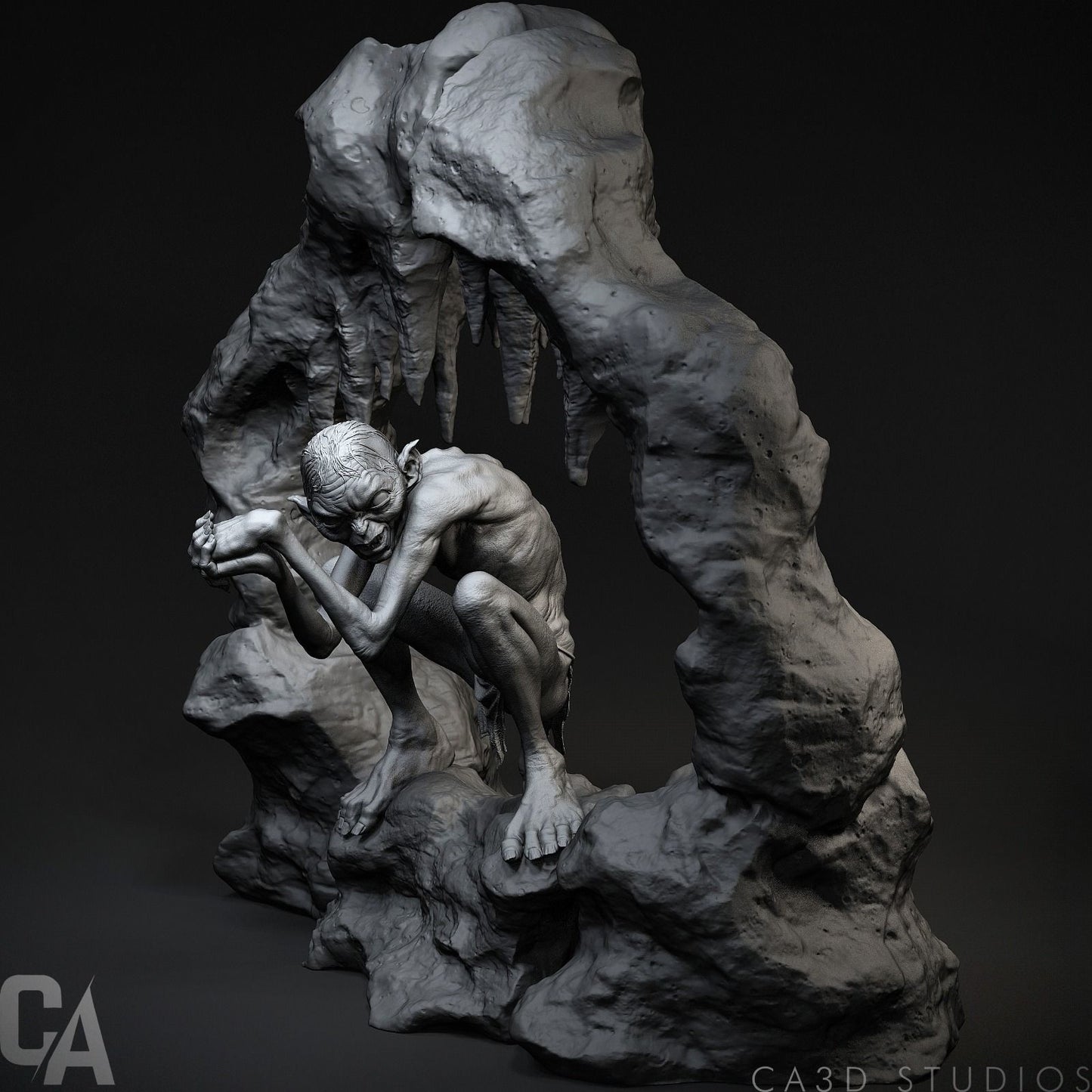 Gollum - Lord of the Rings - the Hobbit - by CA_3Dart - Tabletop RPG Miniature - Roleplaying 3D Printed Fantasy Mini