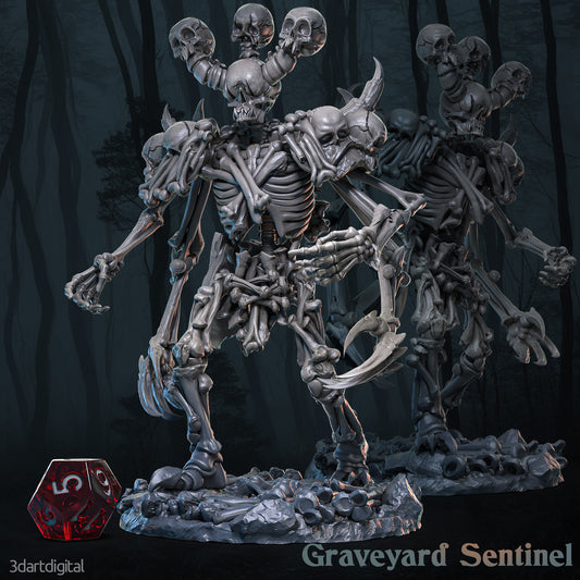 Graveyard Sentinel - Bone Golem - by 3DartDigital- Tabletop RPG Miniature - Roleplaying 3D Printed Fantasy Mini