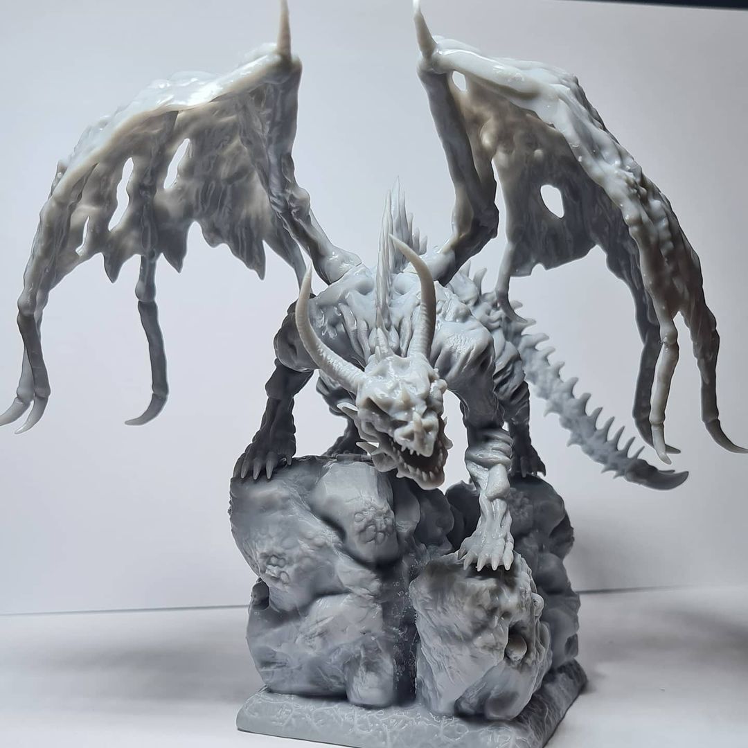 Green Dracolich - RPG Miniatures- by Cursed Forge - Tabletop RPG Miniature - Roleplaying 3D Printed Fantasy Mini