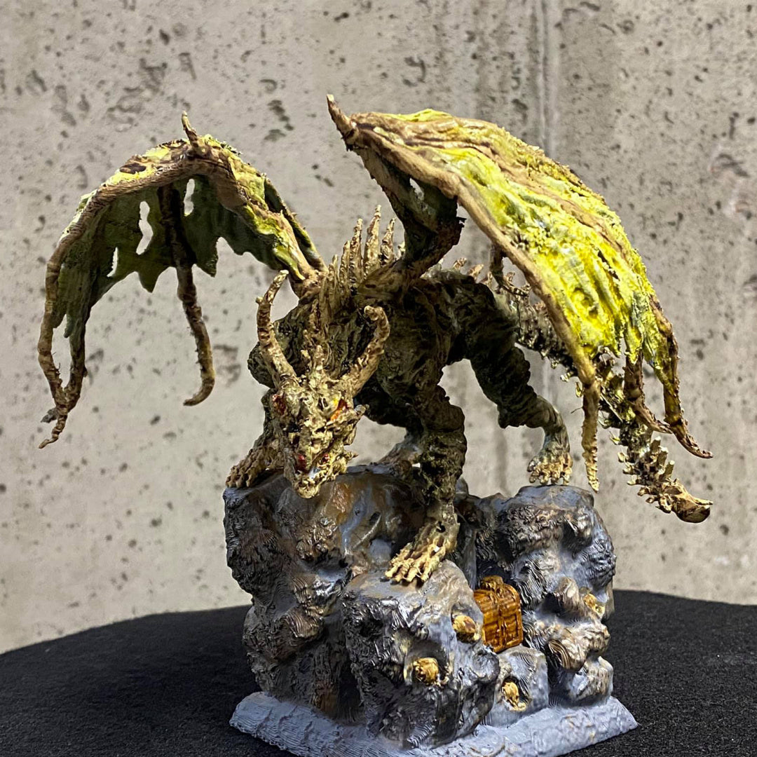 Green Dracolich - RPG Miniatures- by Cursed Forge - Tabletop RPG Miniature - Roleplaying 3D Printed Fantasy Mini