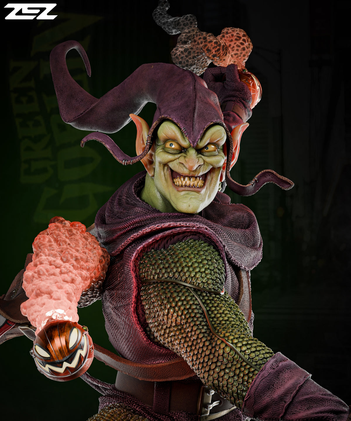 Green Goblin Sculpture (75mm to 500mm) - Unassembled/Unpainted/3D Print