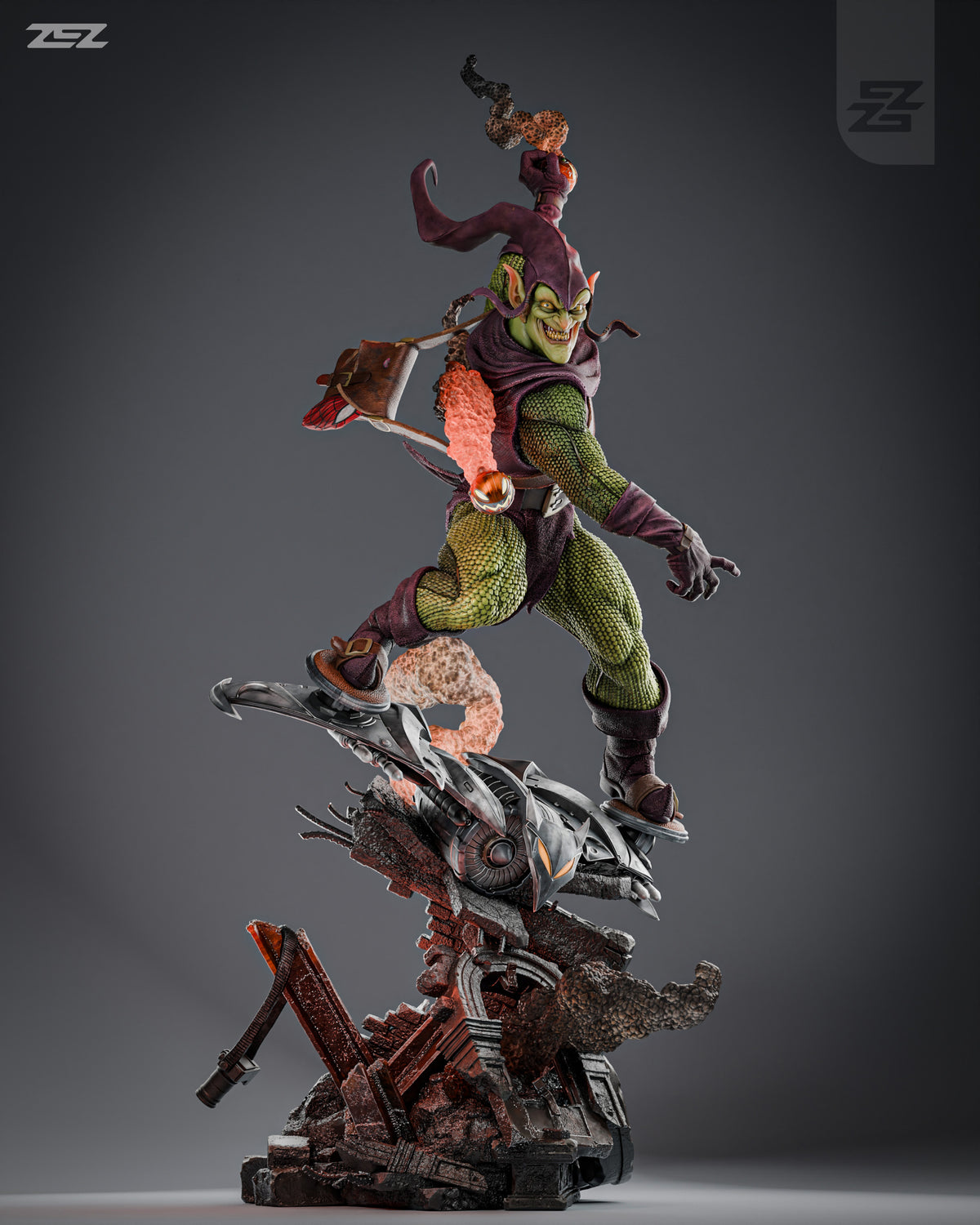 Green Goblin Sculpture (75mm to 500mm) - Unassembled/Unpainted/3D Print