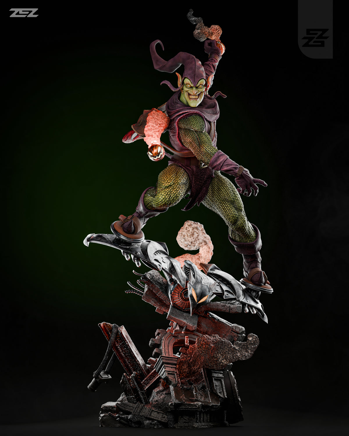 Green Goblin Sculpture (75mm to 500mm) - Unassembled/Unpainted/3D Print