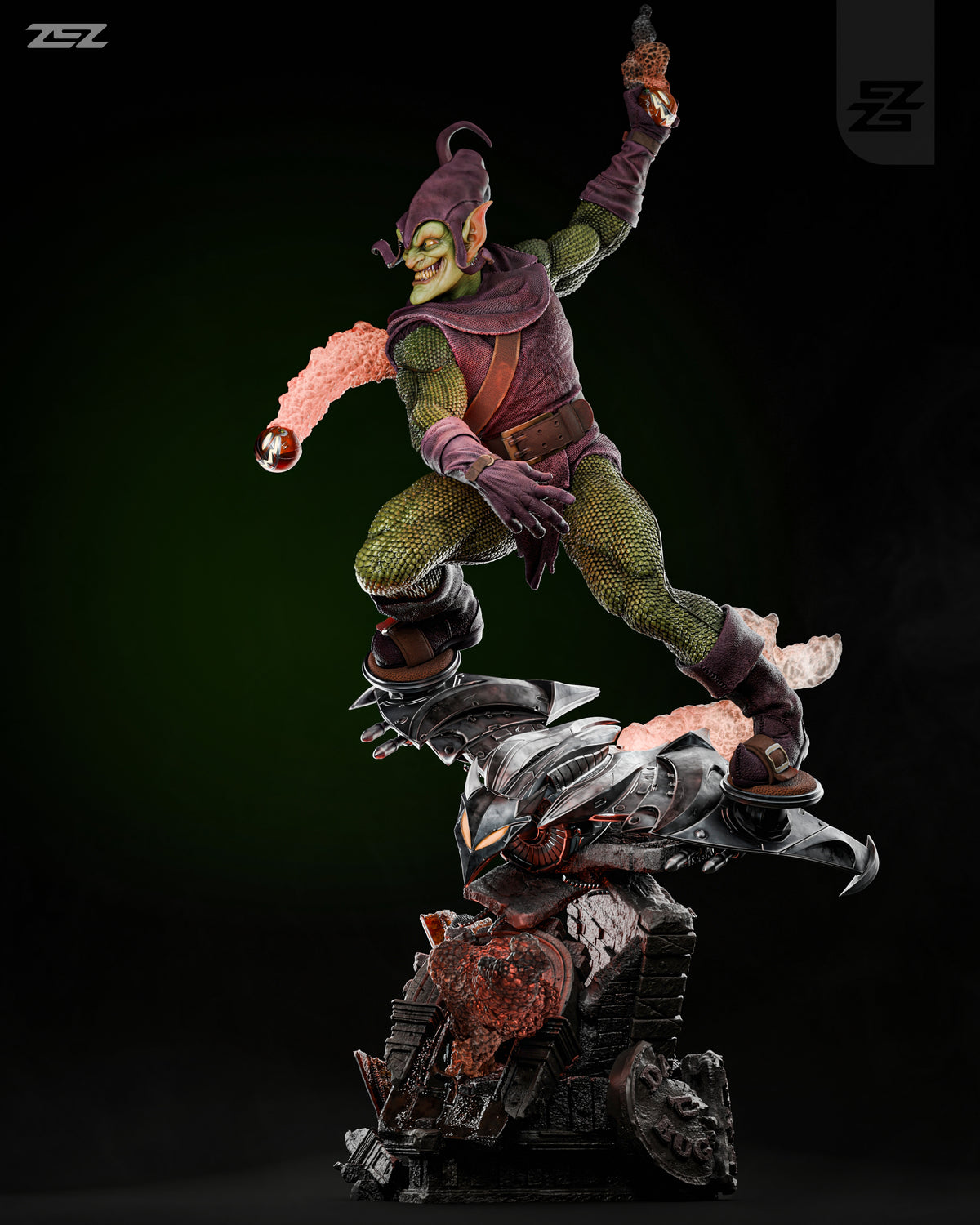 Green Goblin Sculpture (75mm to 500mm) - Unassembled/Unpainted/3D Print