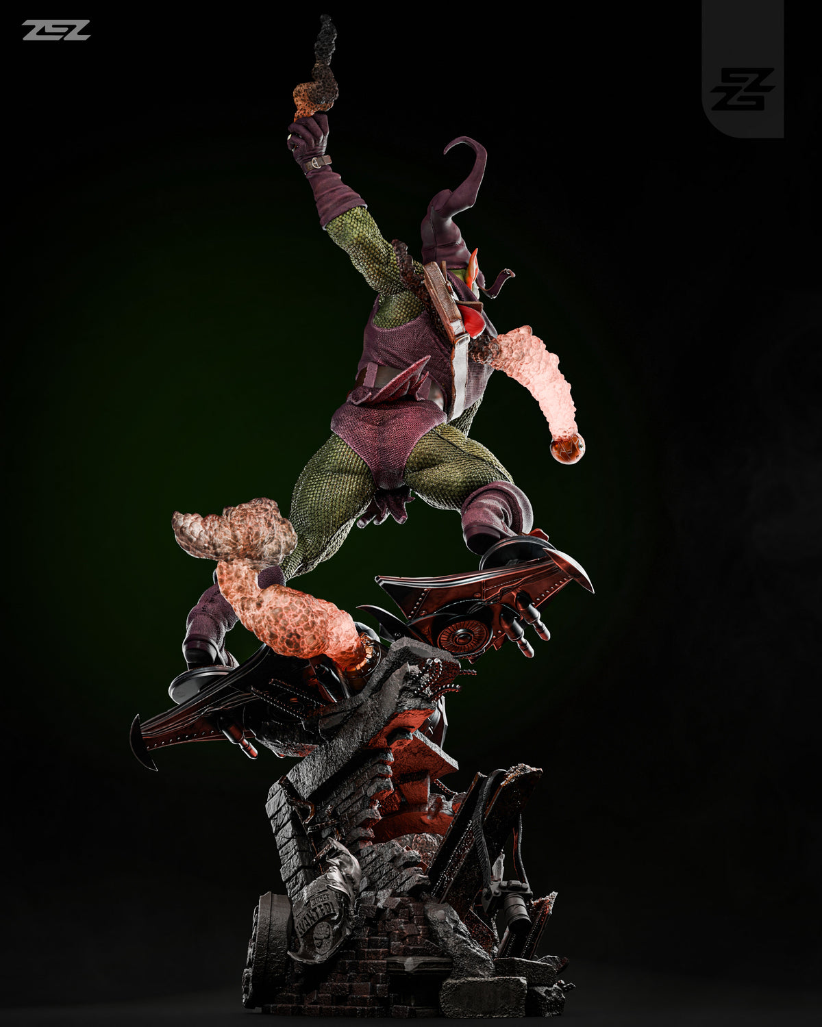 Green Goblin Sculpture (75mm to 500mm) - Unassembled/Unpainted/3D Print