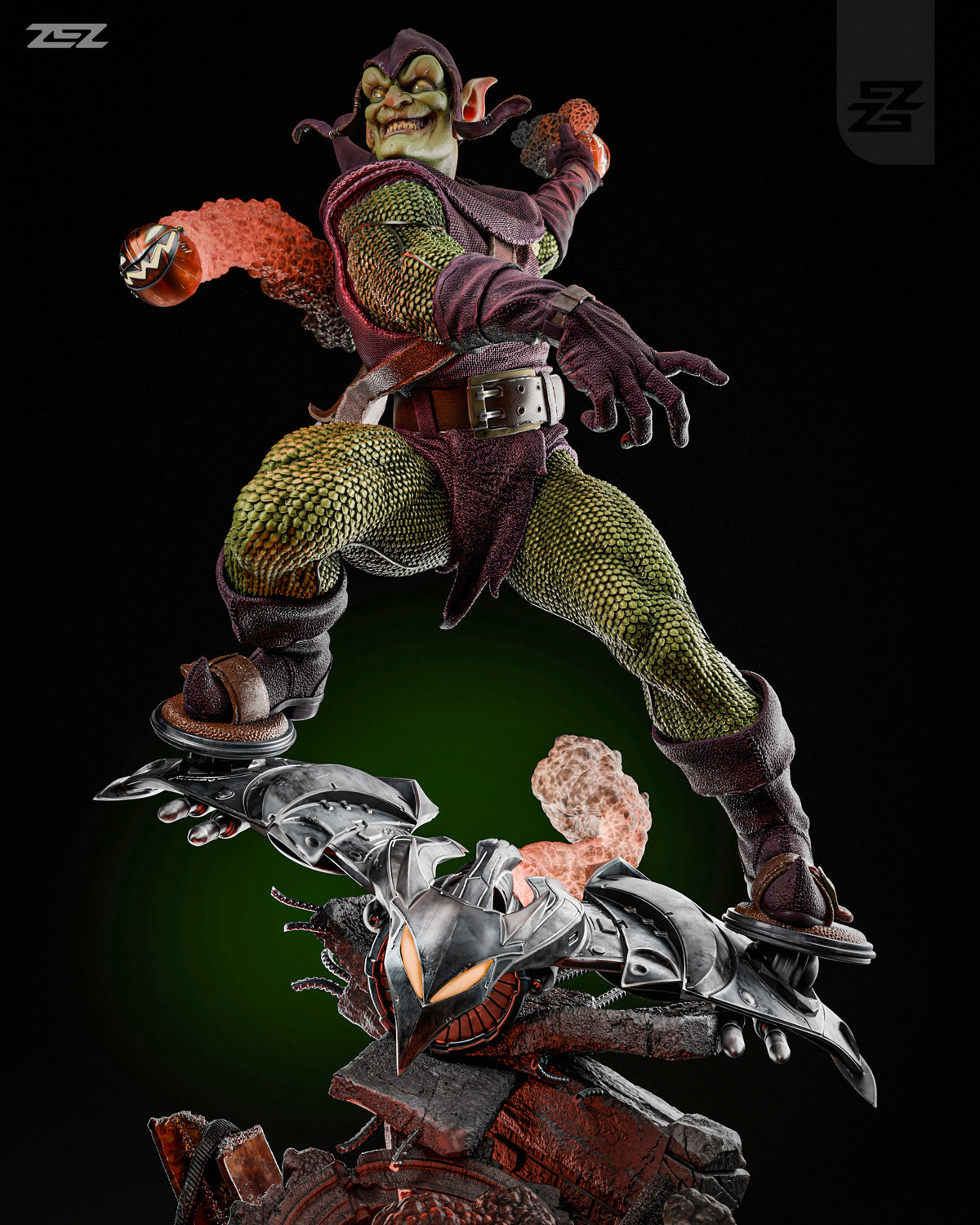 Green Goblin Sculpture (75mm to 500mm) - Unassembled/Unpainted/3D Print