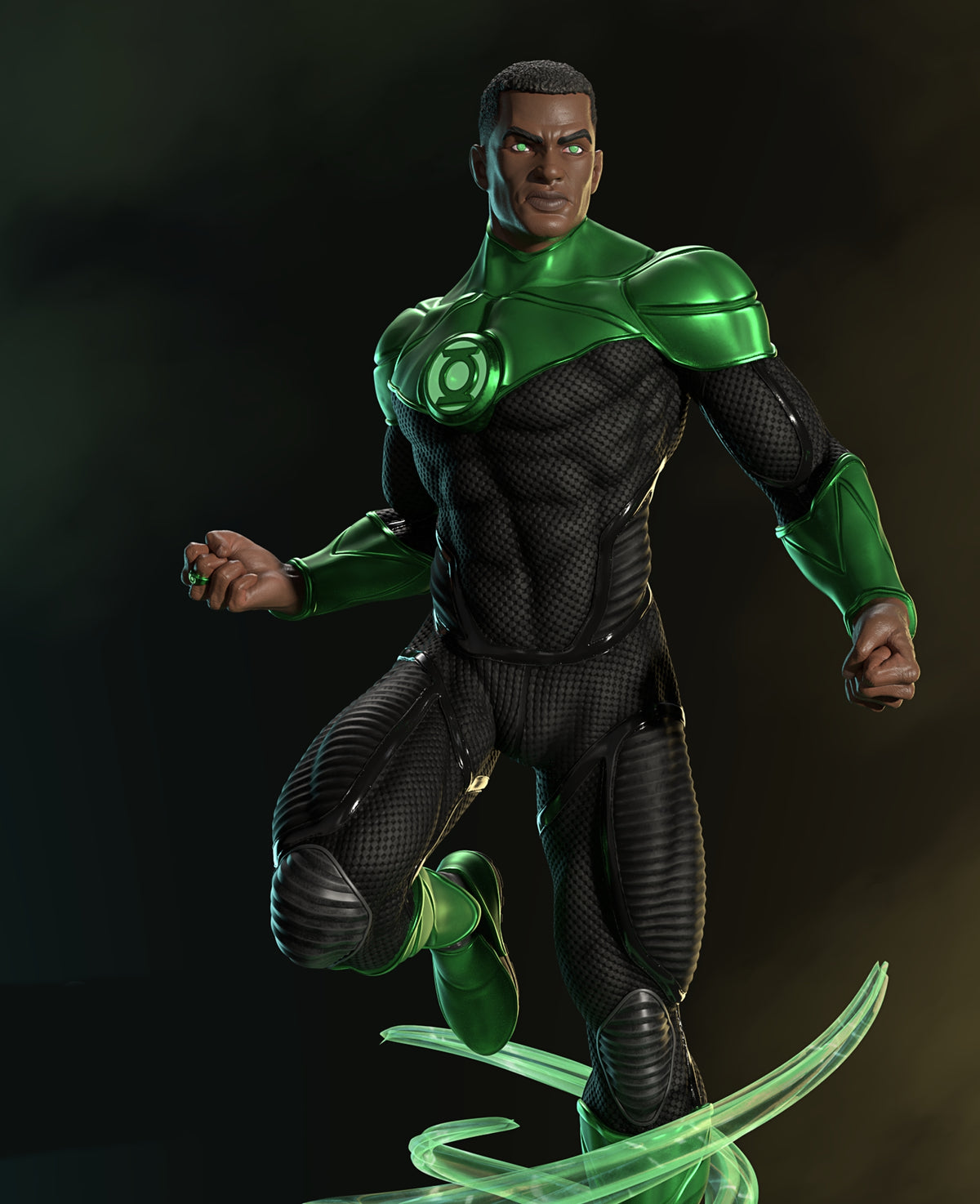Green Lantern (John Stewart) Sculpture (75mm to 500mm) - Unassembled/Unpainted/3D Print
