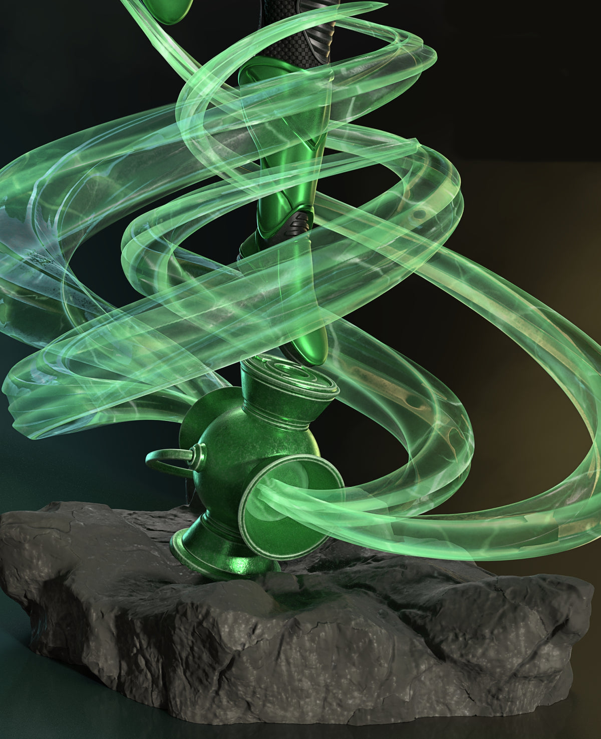 Green Lantern (John Stewart) Sculpture (75mm to 500mm) - Unassembled/Unpainted/3D Print
