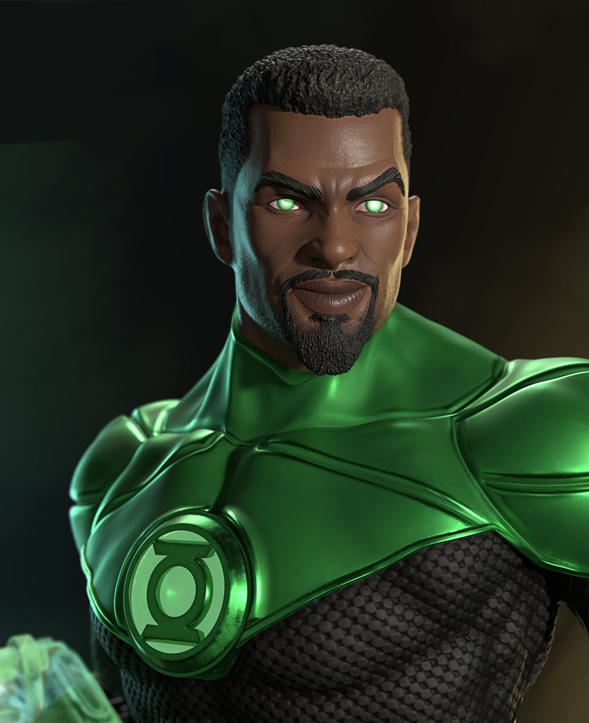 Green Lantern (John Stewart) Sculpture (75mm to 500mm) - Unassembled/Unpainted/3D Print