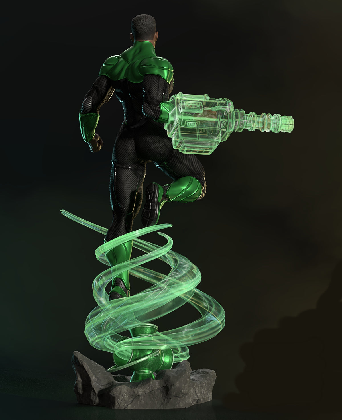 Green Lantern (John Stewart) Sculpture (75mm to 500mm) - Unassembled/Unpainted/3D Print