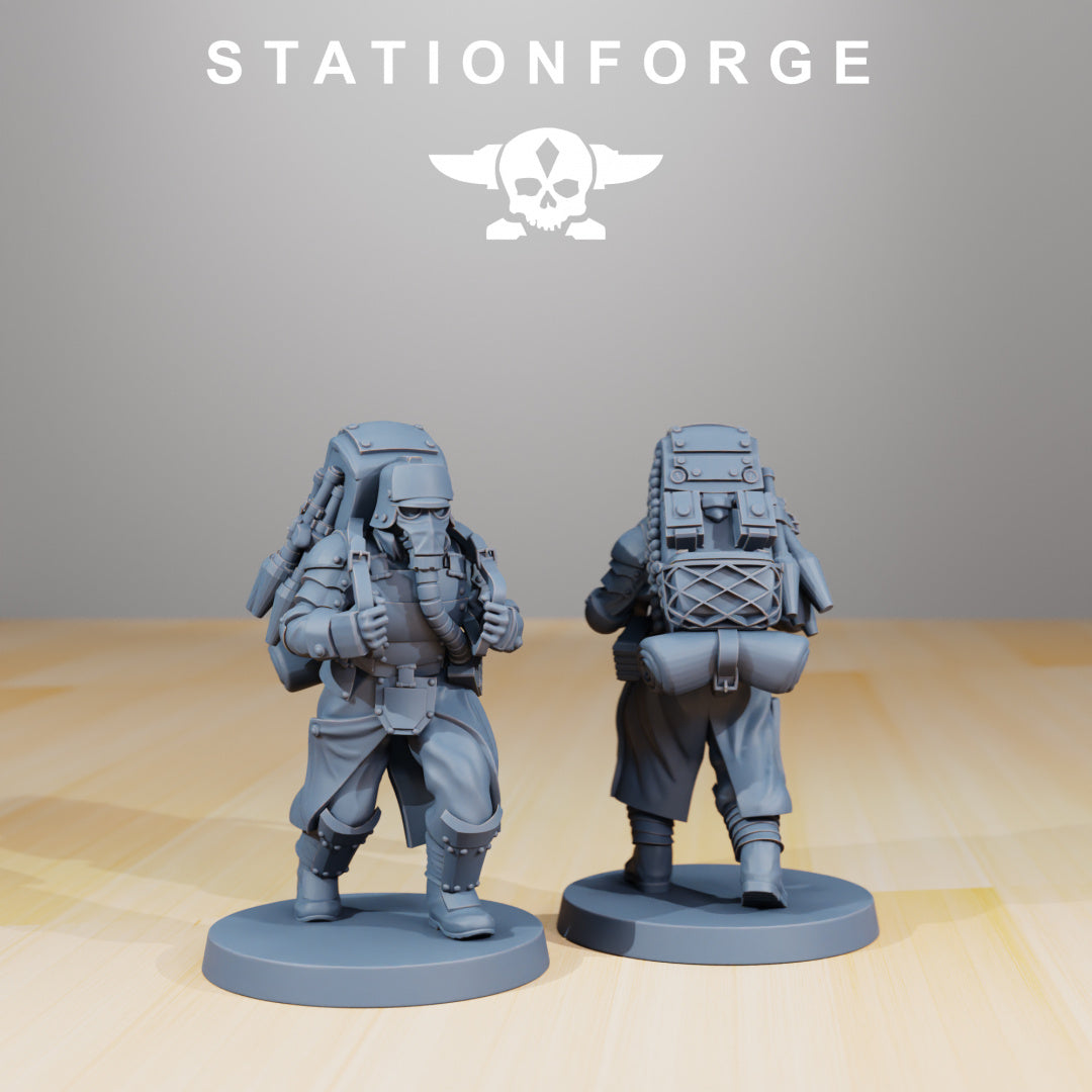 GrimGuard - Armored Squad - Compatible with Warhammer 40K - by Station Forge - Tabletop RPG Miniature - Roleplaying 3D Printed Fantasy Mini