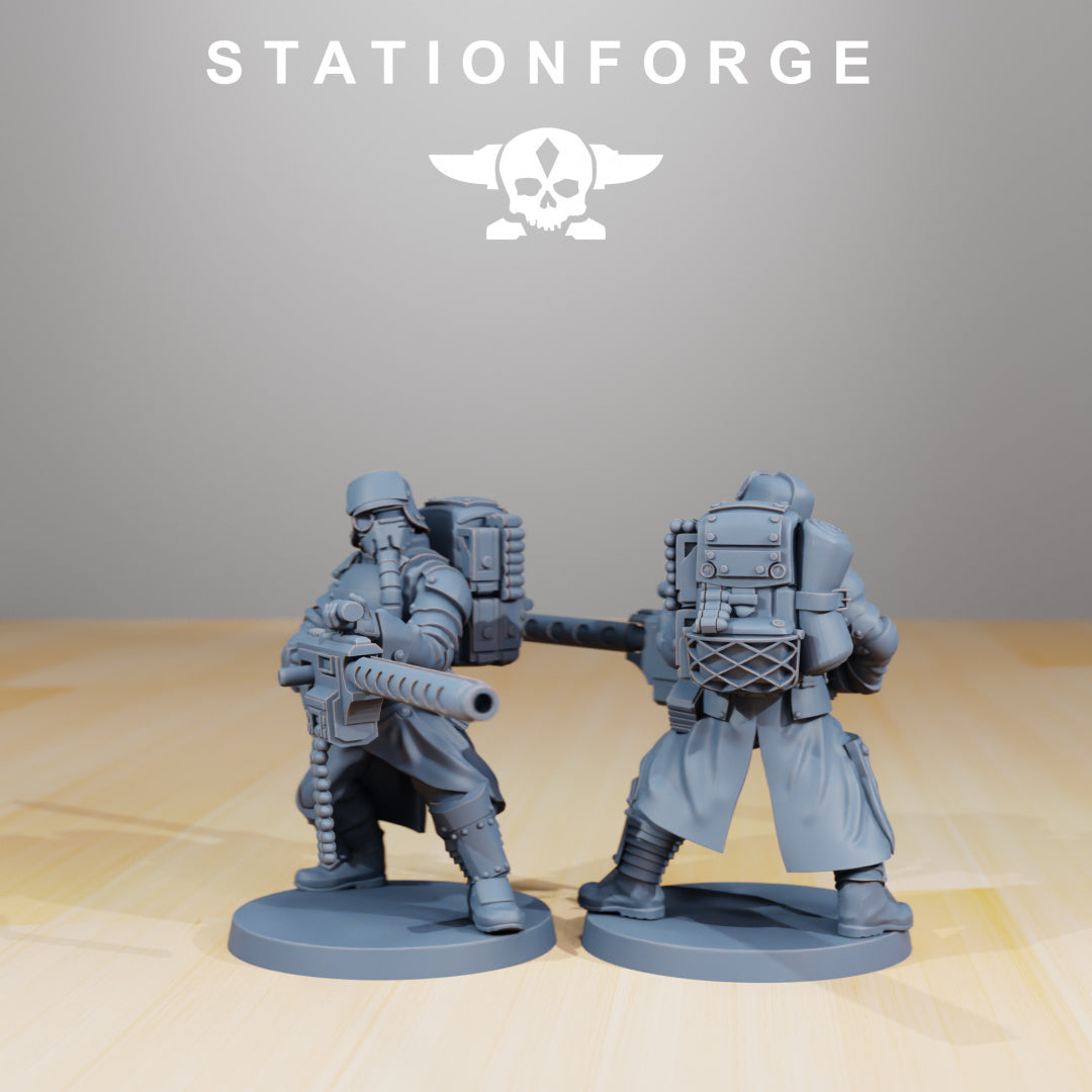 GrimGuard - Armored Squad - Compatible with Warhammer 40K - by Station Forge - Tabletop RPG Miniature - Roleplaying 3D Printed Fantasy Mini