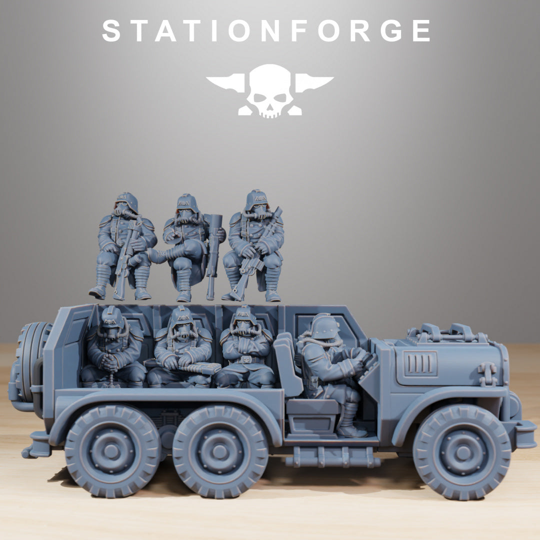 GrimGuard - Armored Vehicle - Compatible with Warhammer 40K - by Station Forge - Tabletop RPG Miniature - Roleplaying 3D Printed Fantasy Mini