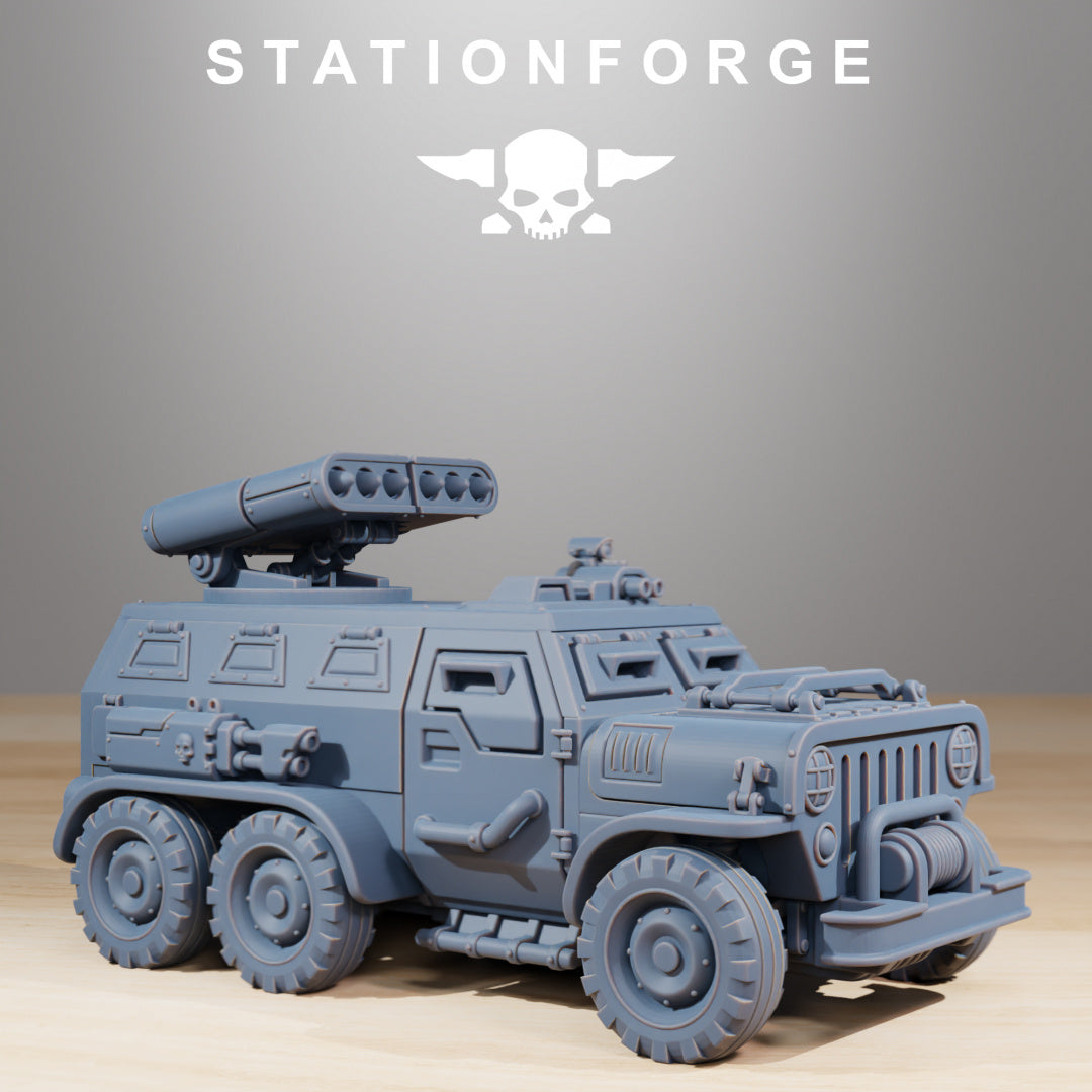 GrimGuard - Armored Vehicle - Compatible with Warhammer 40K - by Station Forge - Tabletop RPG Miniature - Roleplaying 3D Printed Fantasy Mini